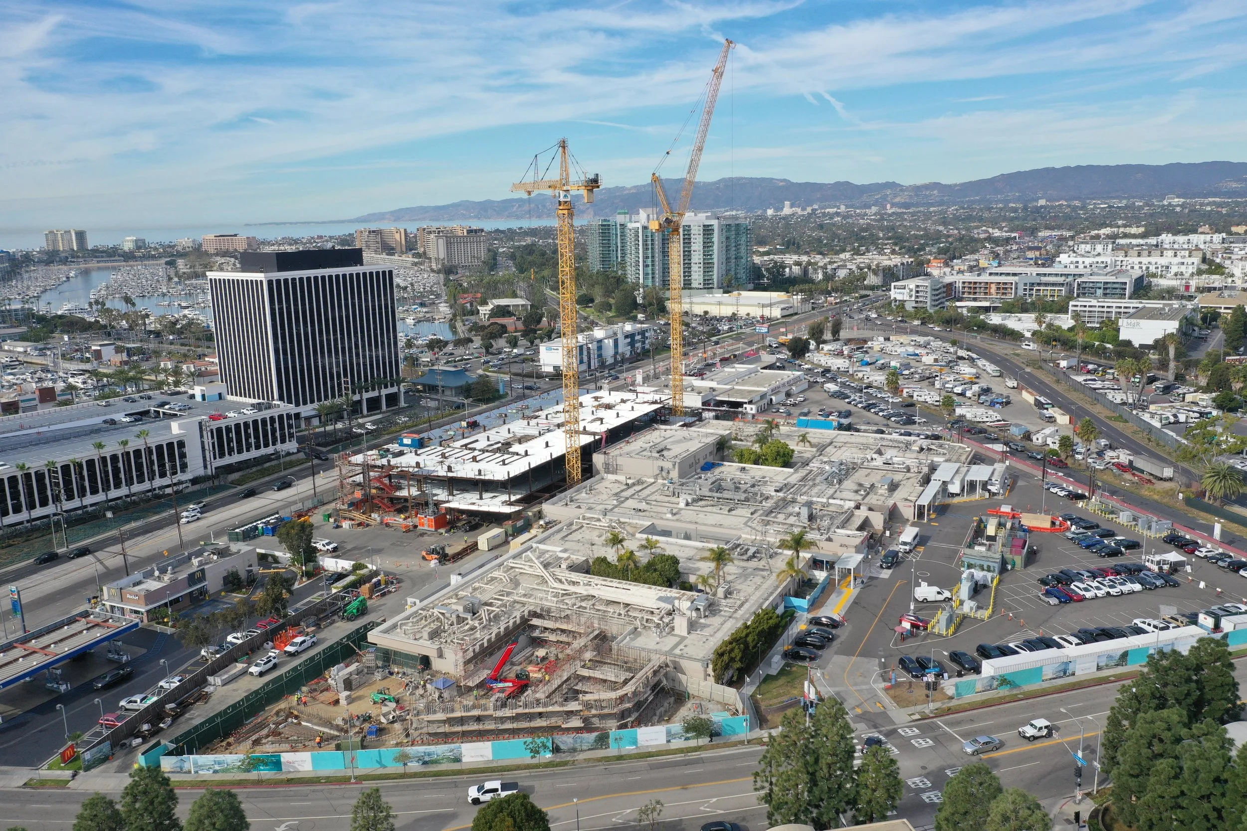Aerial imagery for construction sites,  clients such at Cedar Sinai in Marina Del Rey