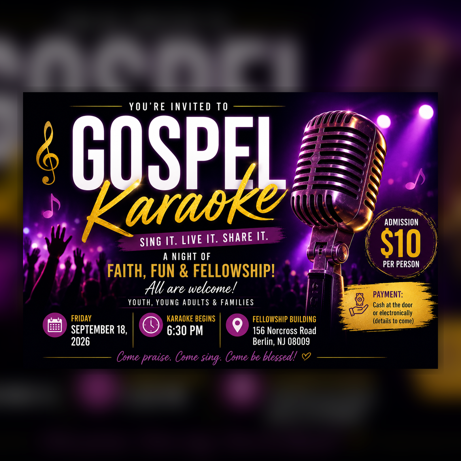 Gospel Karaoke Night flyer