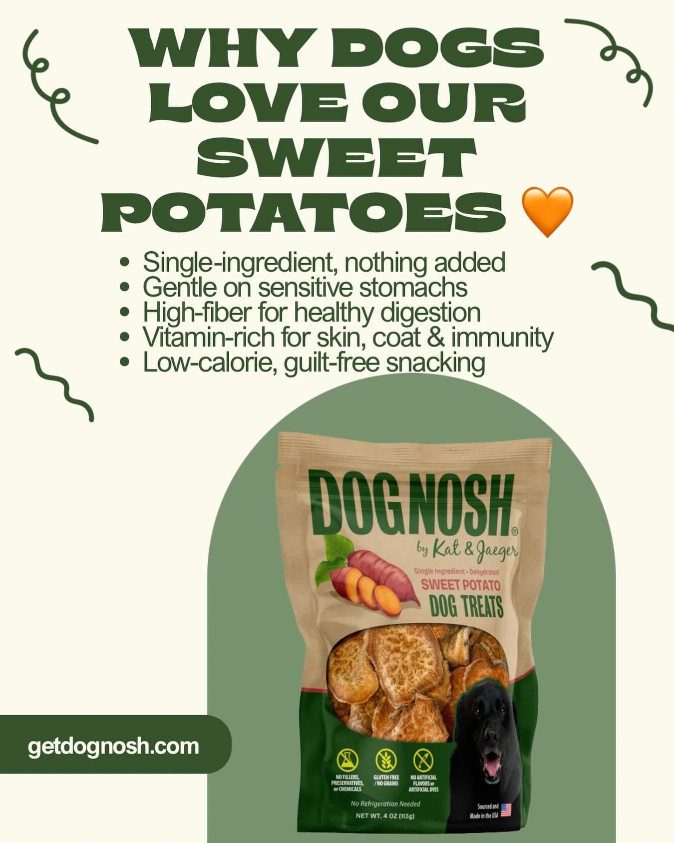 Did you know sweet potatoes are one of the healthiest treats you can give your dog?

High-fiber, vitamin-rich, and naturally low in fat, our dehydrated sweet potato chews are made from ONE ingredient: real sweet potato, nothing else.

Clean snacks = 