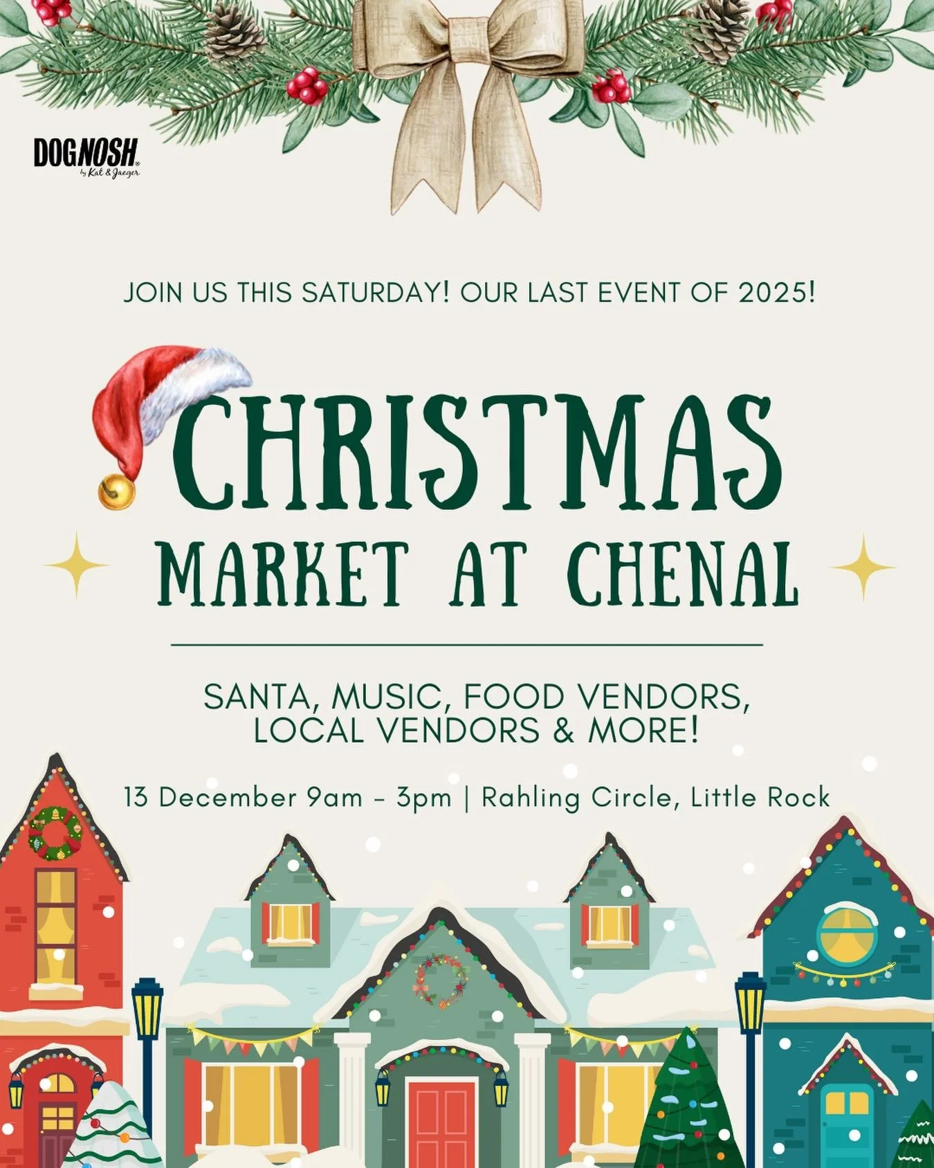 We&rsquo;re wrapping up 2025 at the Christmas Market at Chenal! 

Come shop local, enjoy the festivities, and grab some holiday treats for your pups. Can&rsquo;t wait to see you there! ❤️