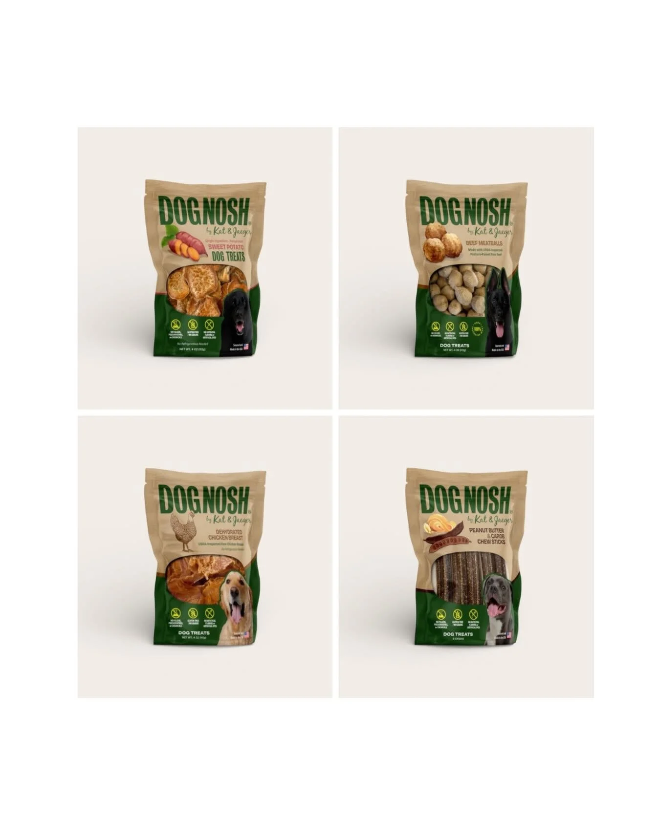 New here? Meet the DogNosh treat lineup. 

🥔 Sweet Potato
Single-ingredient, gently dehydrated sweet potato slices. Naturally rich in fiber and great for sensitive stomachs.

🐄 Beef Meatballs
Protein-packed, bite-size beef meatballs made with limit