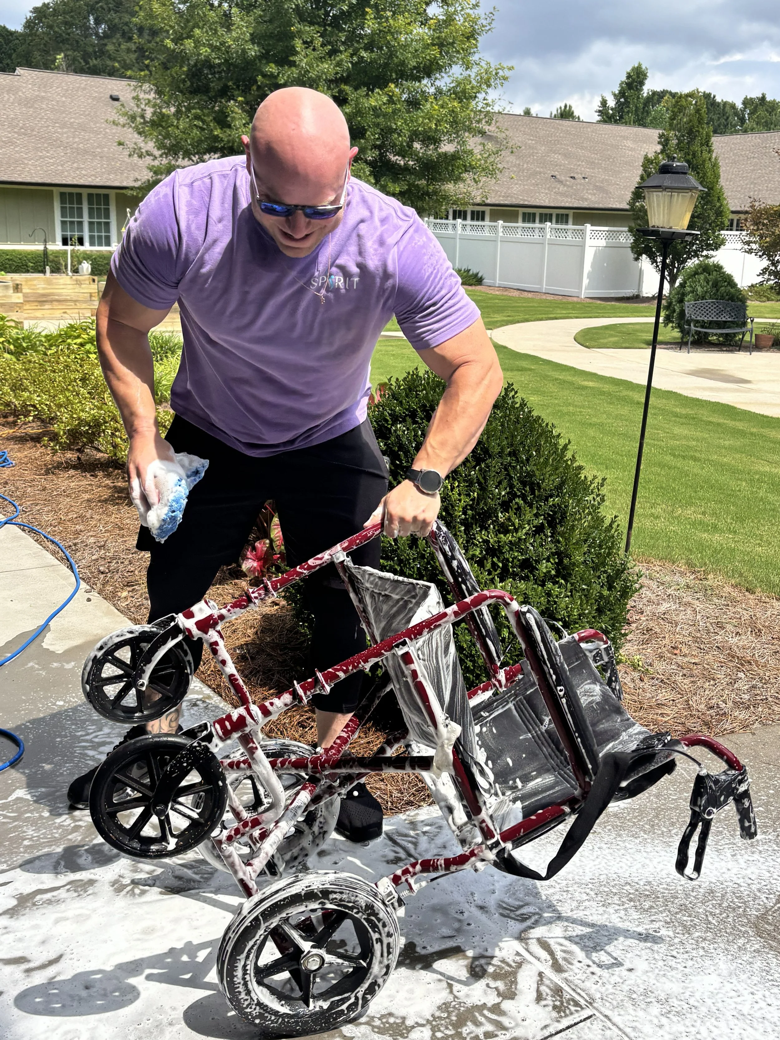 Washing Wheelchairs
