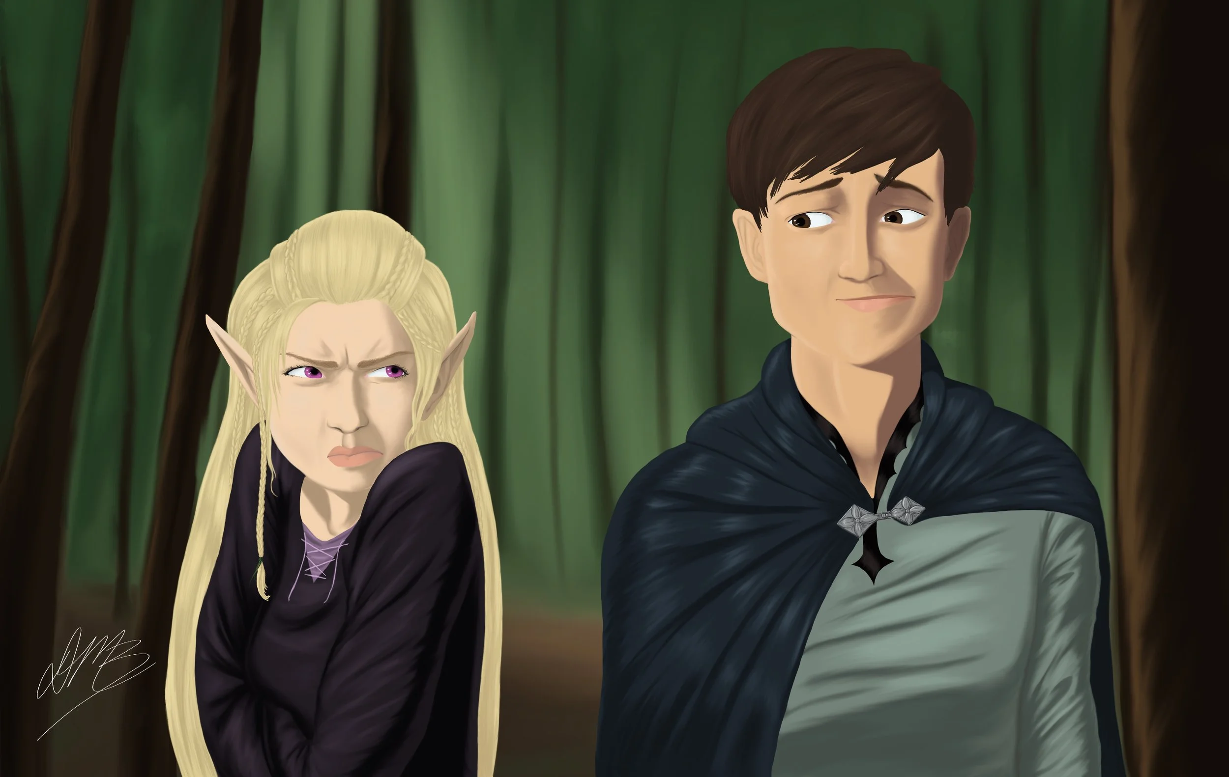 Ether and Ramiel. These two are the main characters of Kayliani Shi's novel, The Sinuous Bargain of a Cowardly Prince. 
