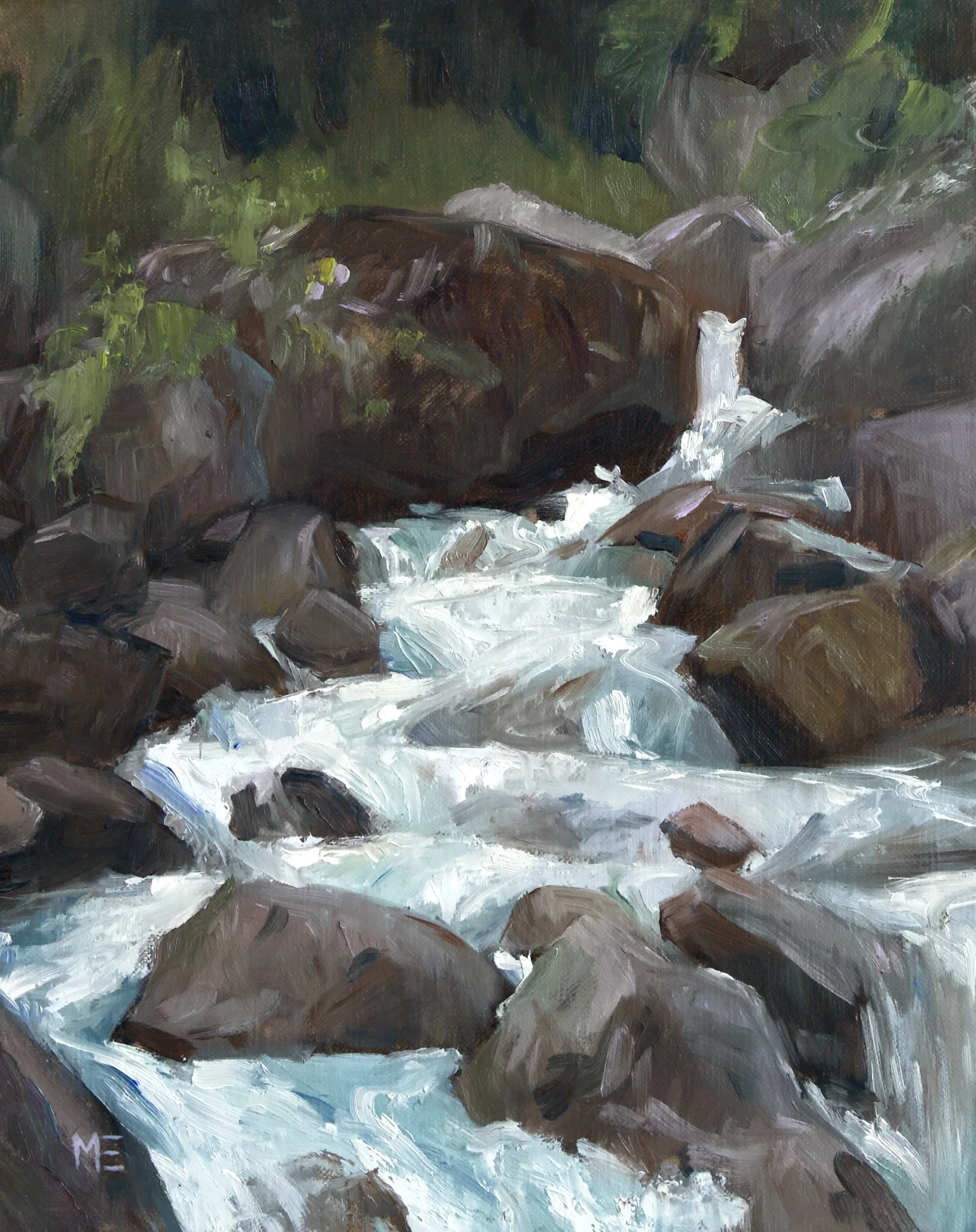 Swiss Waterfall along the Rychenbach River