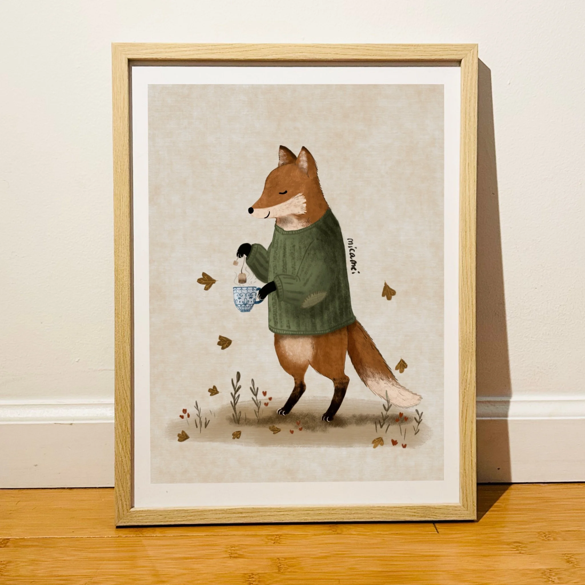 Sweater & Tea Time Art Print (Framed)