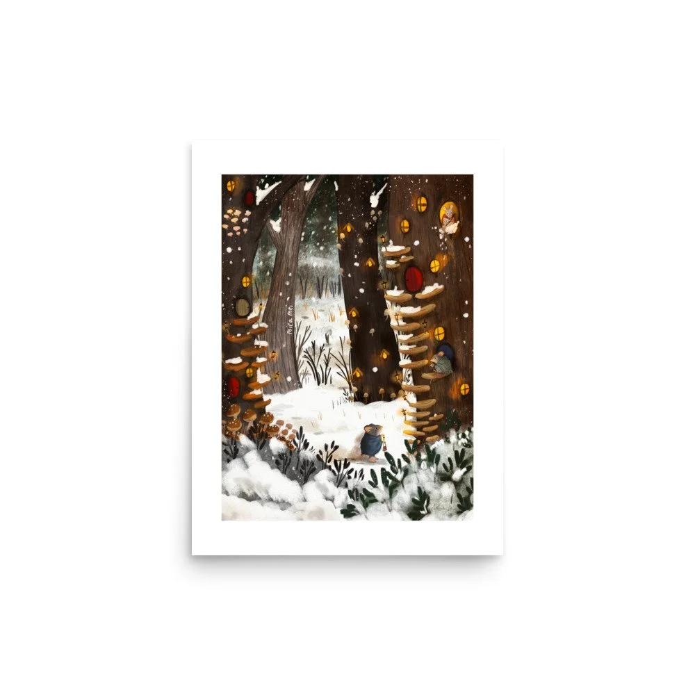 Tiny Homes in the Woods Art Print (Unframed)