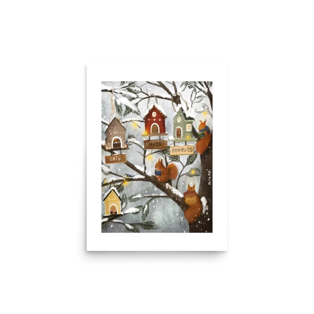 Tiny Homes in the Garden Art Print (Unframed)