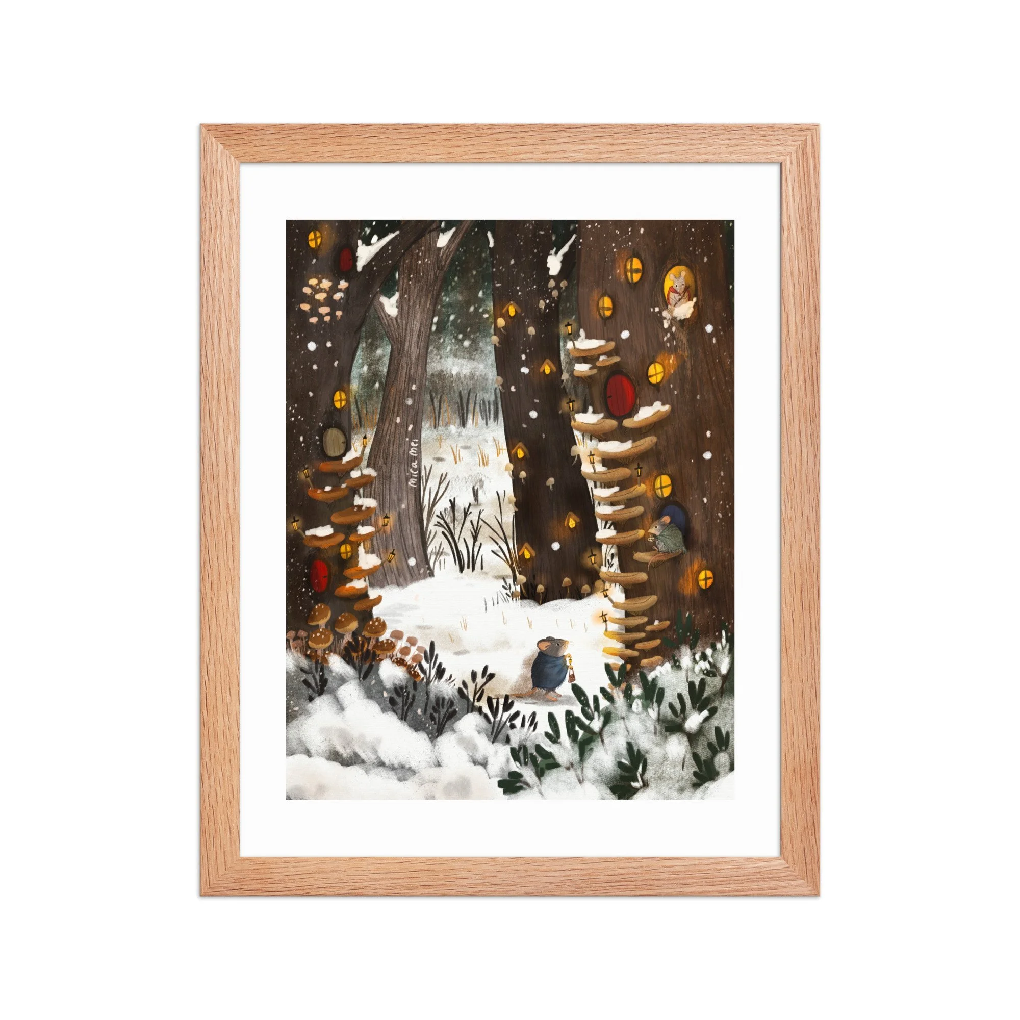 Tiny Homes in the Woods Art Print (Framed)