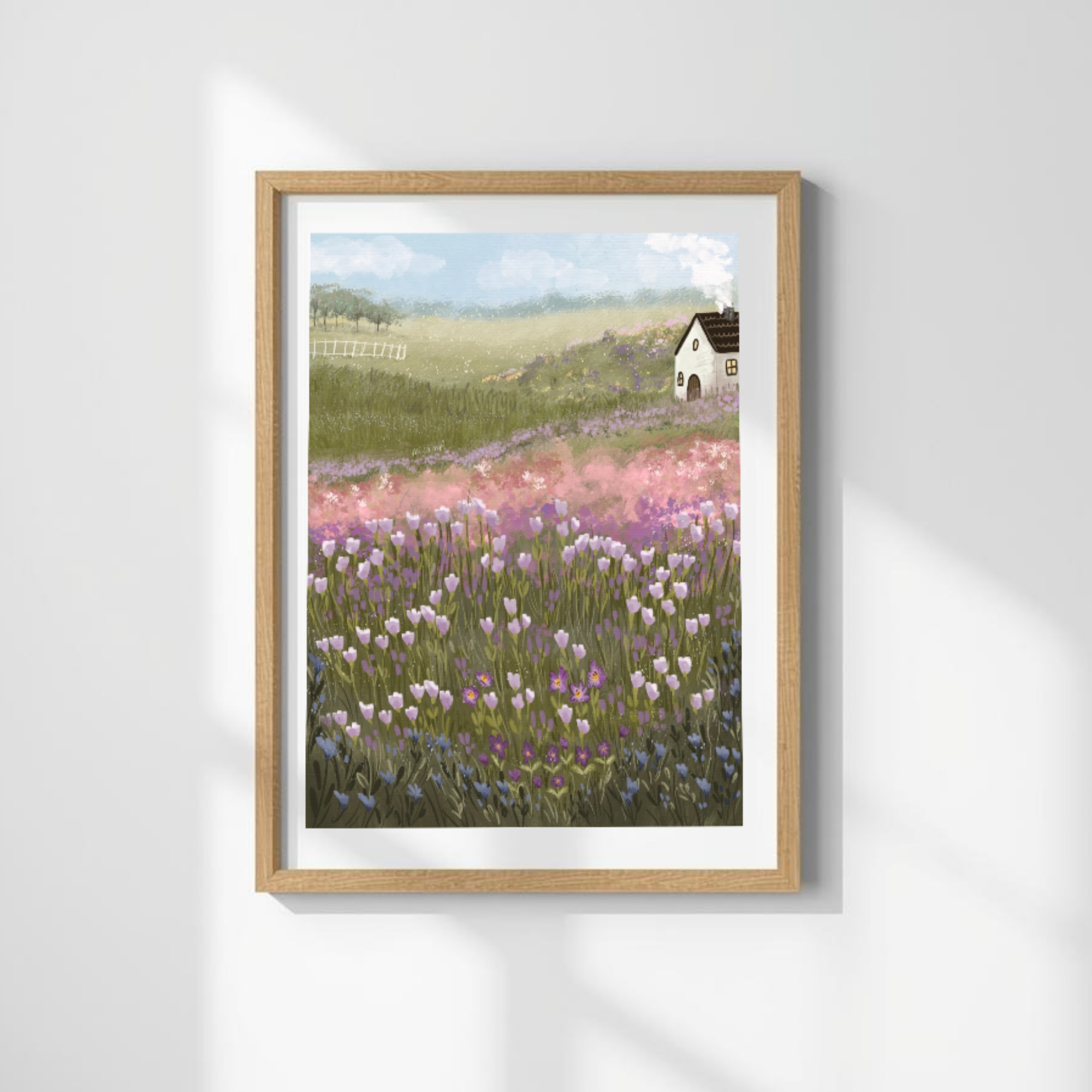 Spring Cottage Art Print (Framed)