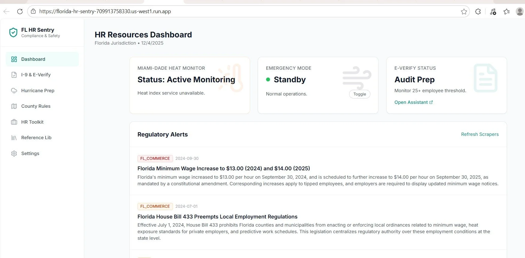 FL HR Sentry – Florida Labor Law Compliance AI