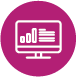 Icon of a computer screen with bar and pie charts displayed.
