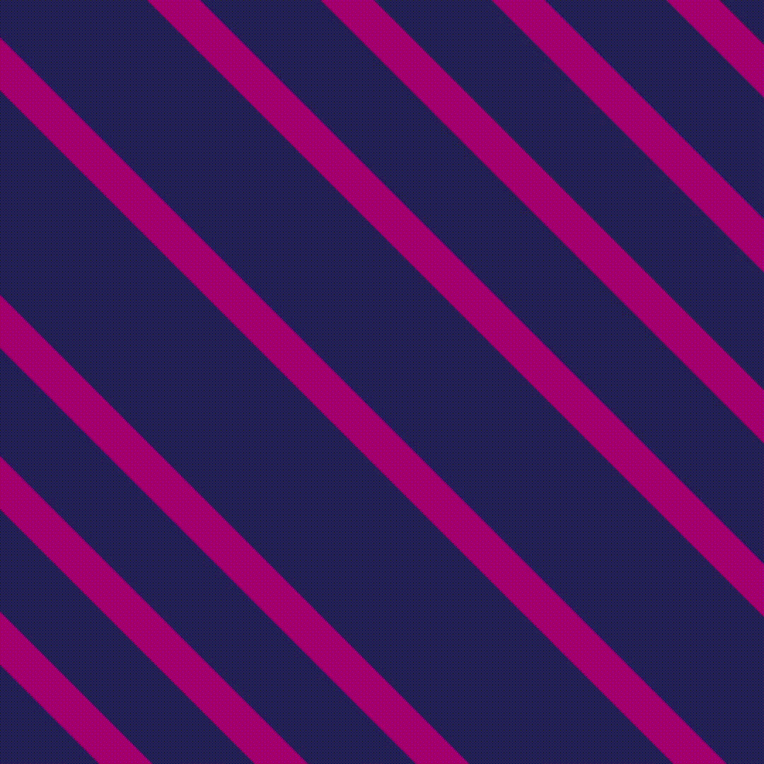 A background with diagonal pink stripes on a dark blue gradient.