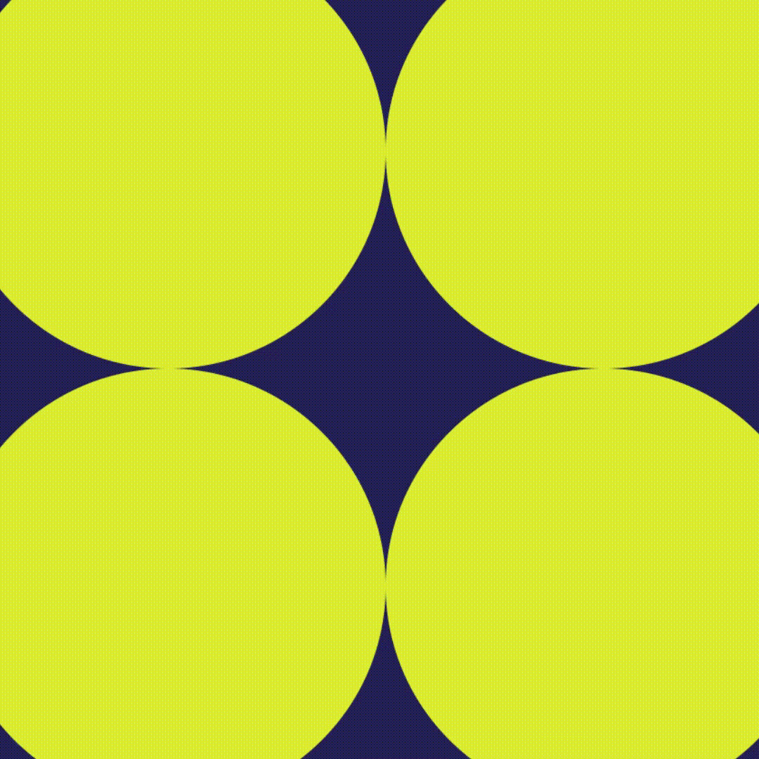 Pattern of yellow circles with dark blue background.