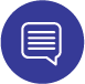 Speech bubble icon with three horizontal lines indicating text