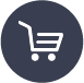 Shopping cart icon on dark background