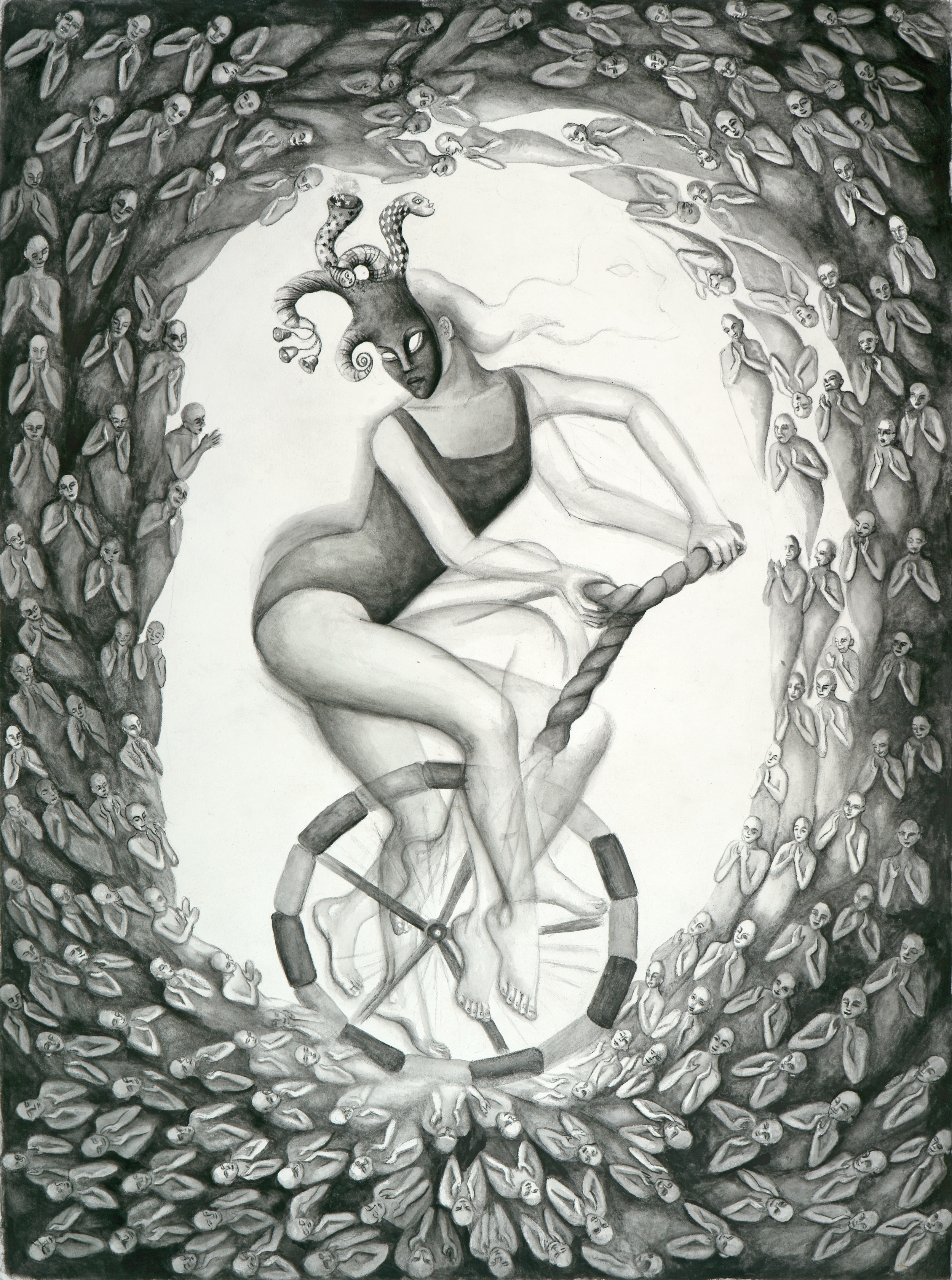 "Vicious cycle" Pencil & charcoal. 22" x 30" $1000