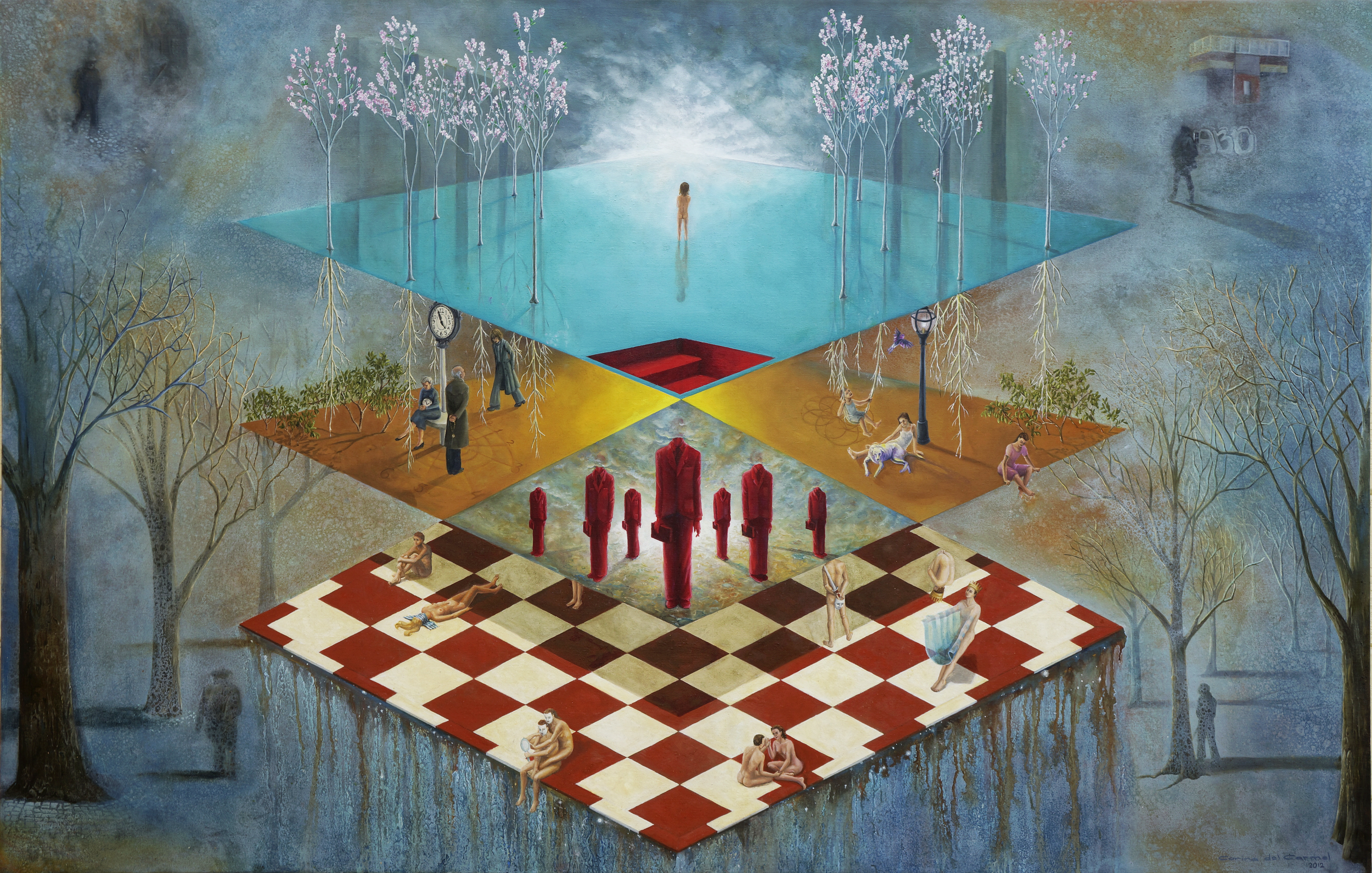 "False Prophets" Oil on linen. 60"x 40" private Collection Mexico.