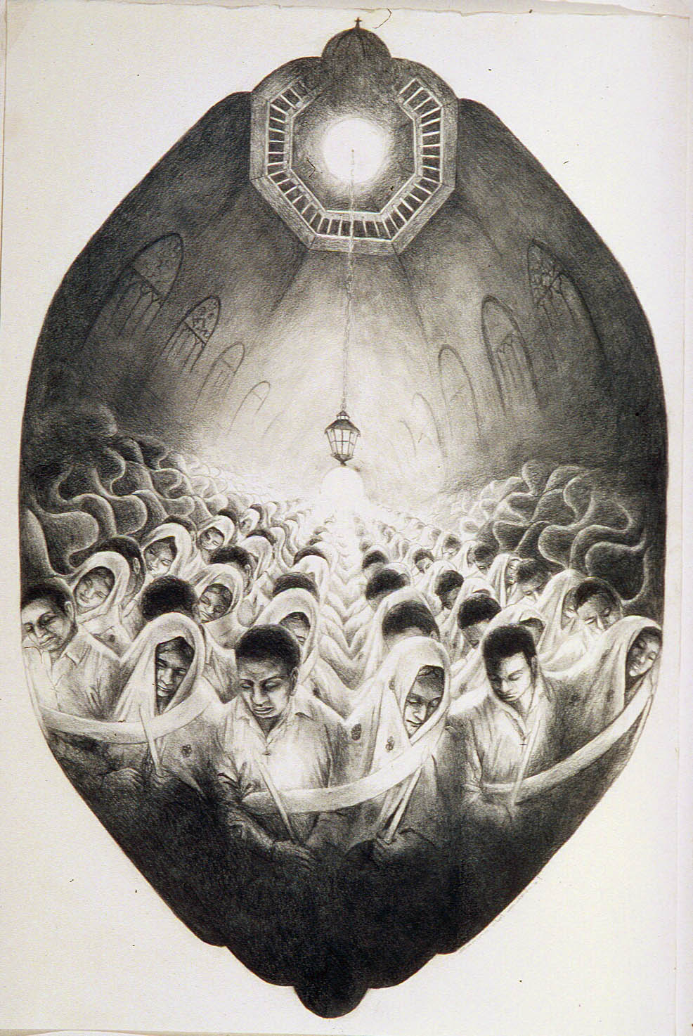 "Communal Wedding" Pencil on paper. 22" x 30". Private Collection Mexico
