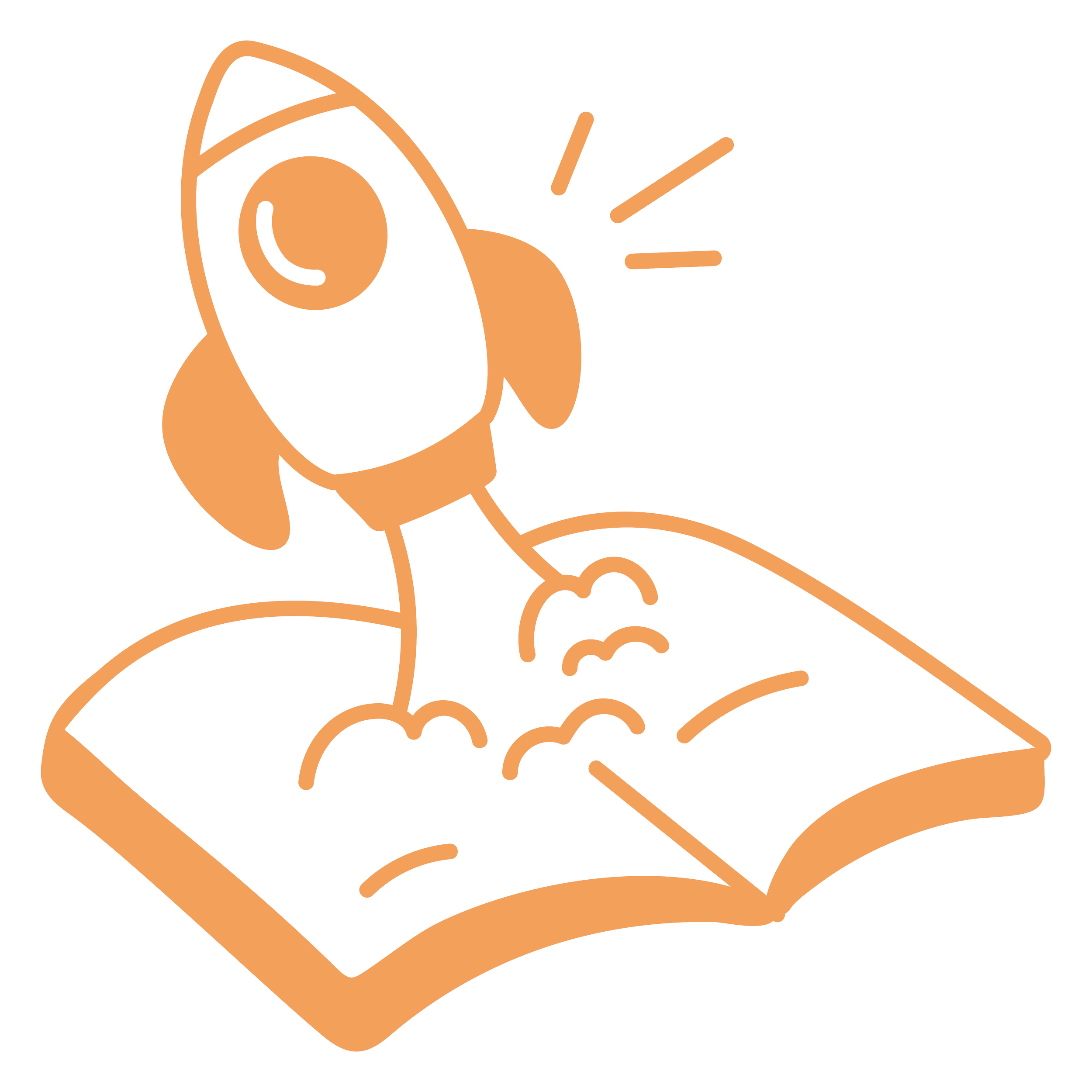 Illustration of a rocket launching from an open book