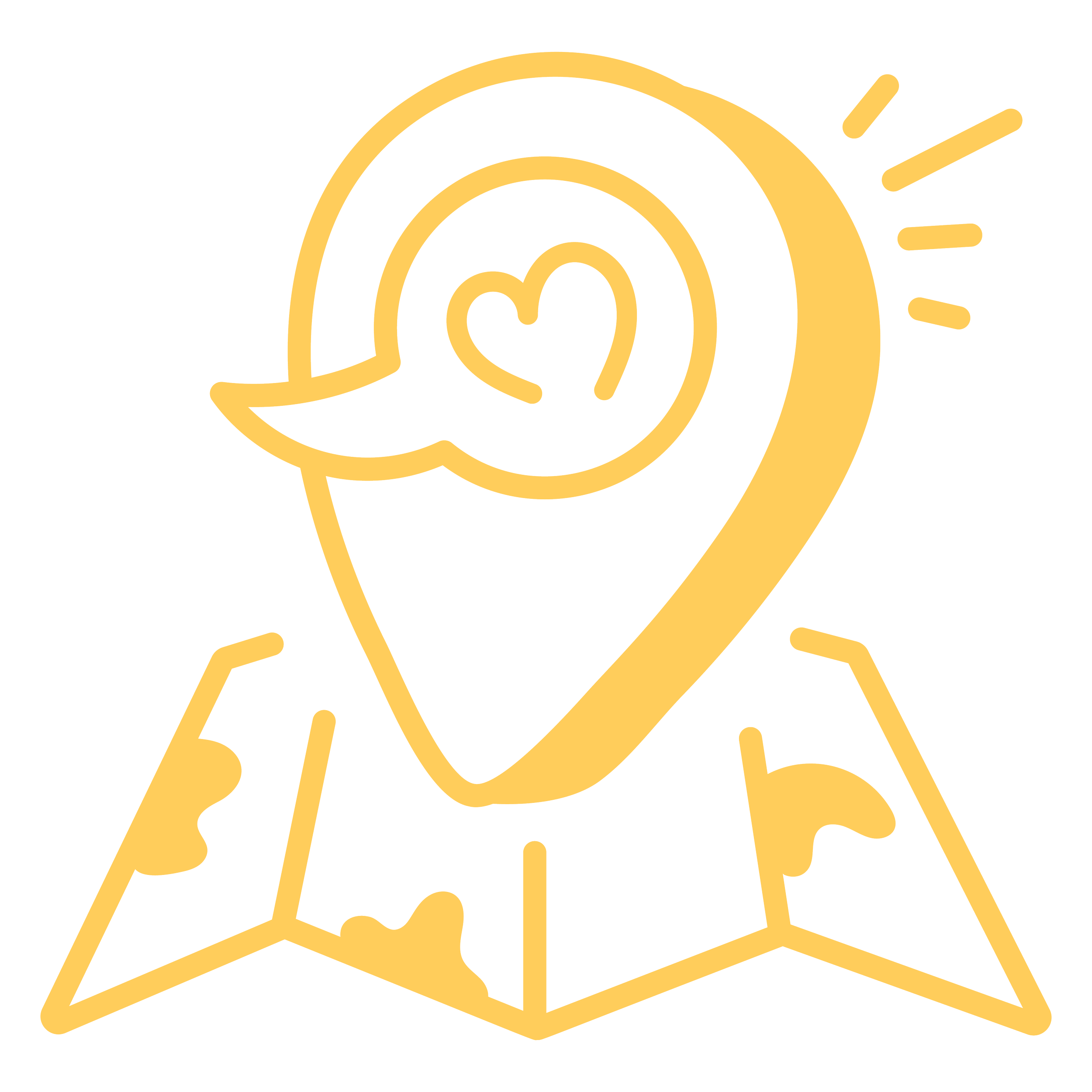 Illustration of a map with a location pin and a heart symbol inside it, representing location-based services or love for travel.