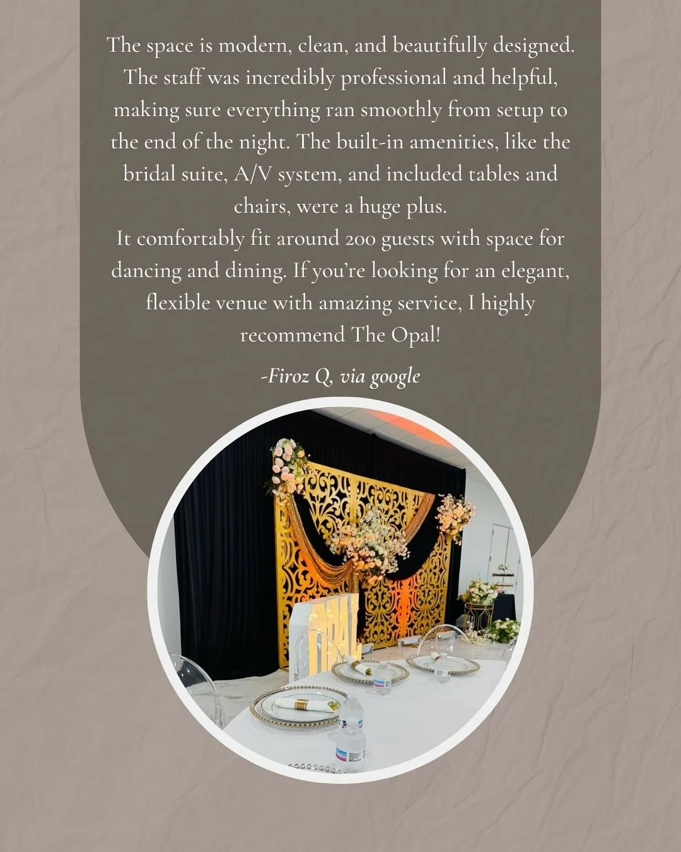 A stress-free experience from start to finish. At The Opal, we&rsquo;ve thought about the details so you can enjoy the moment. Thank you, Firoz for your kind review.

Ready to enjoy your day The Opal way? Inquire today. 💌

&bull;
&bull;
&bull;
#theo