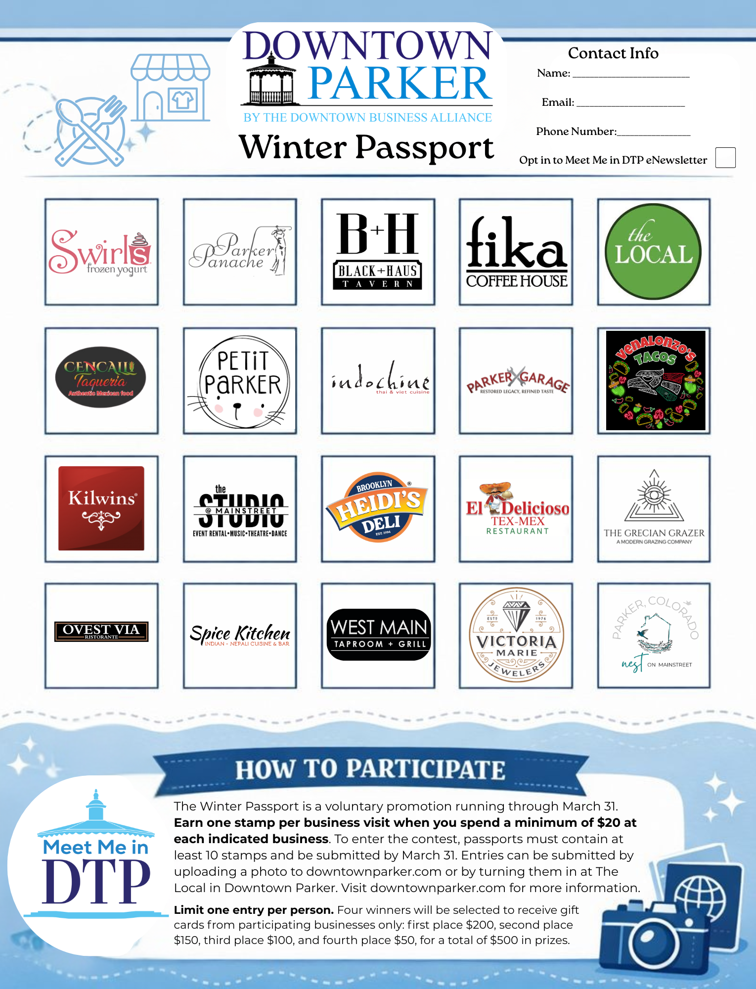 Downtown Parker Launches First Winter Passport Program to Help Visitors Discover New Favorite Local Businesses