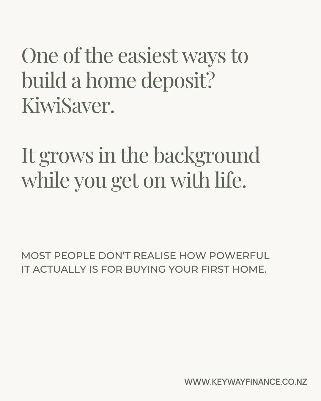 KiwiSaver plays a bigger role in home ownership than most people realise. 

Your contribution rate, your fund type, and your buying timeline should all be considered so your KiwiSaver is working with your goals, not just sitting in the background.

I