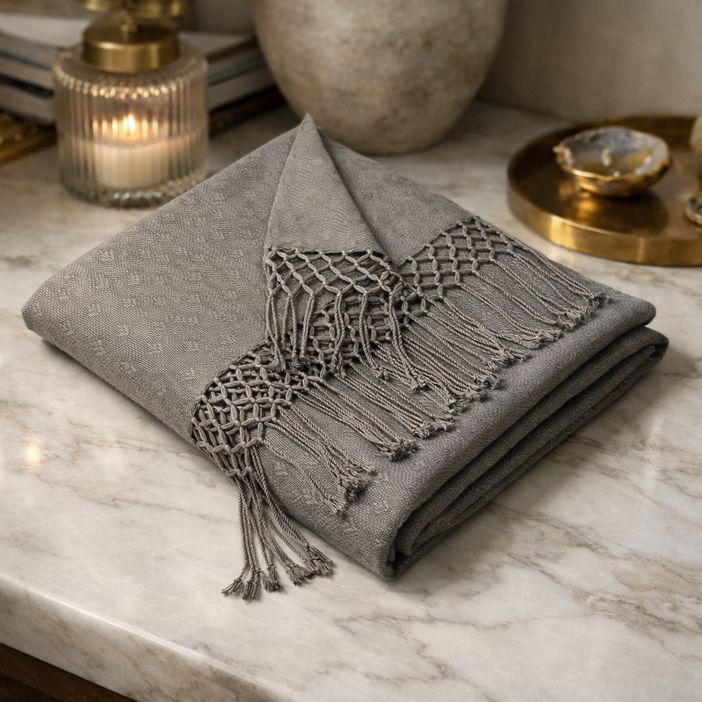 Peacock Throw in Pure Cashmere