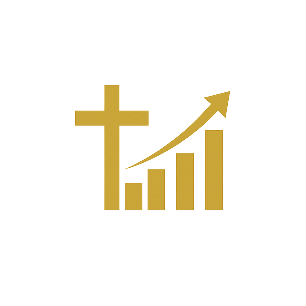 Illustration of a cross and bar chart with upward arrow