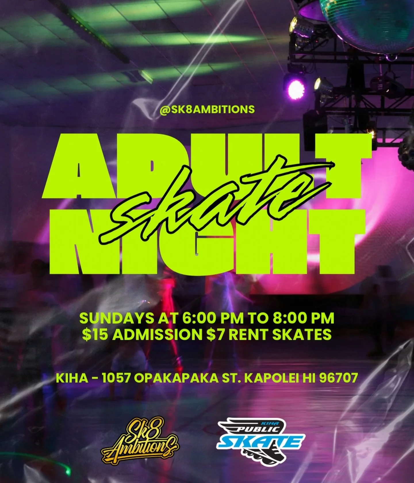@official_kiha_public_skate 

A night for adults only on Sundays with live DJs. Come skate with us at KIHA (@official_kiha_public_skate) 🛼

#adultskate #oahu