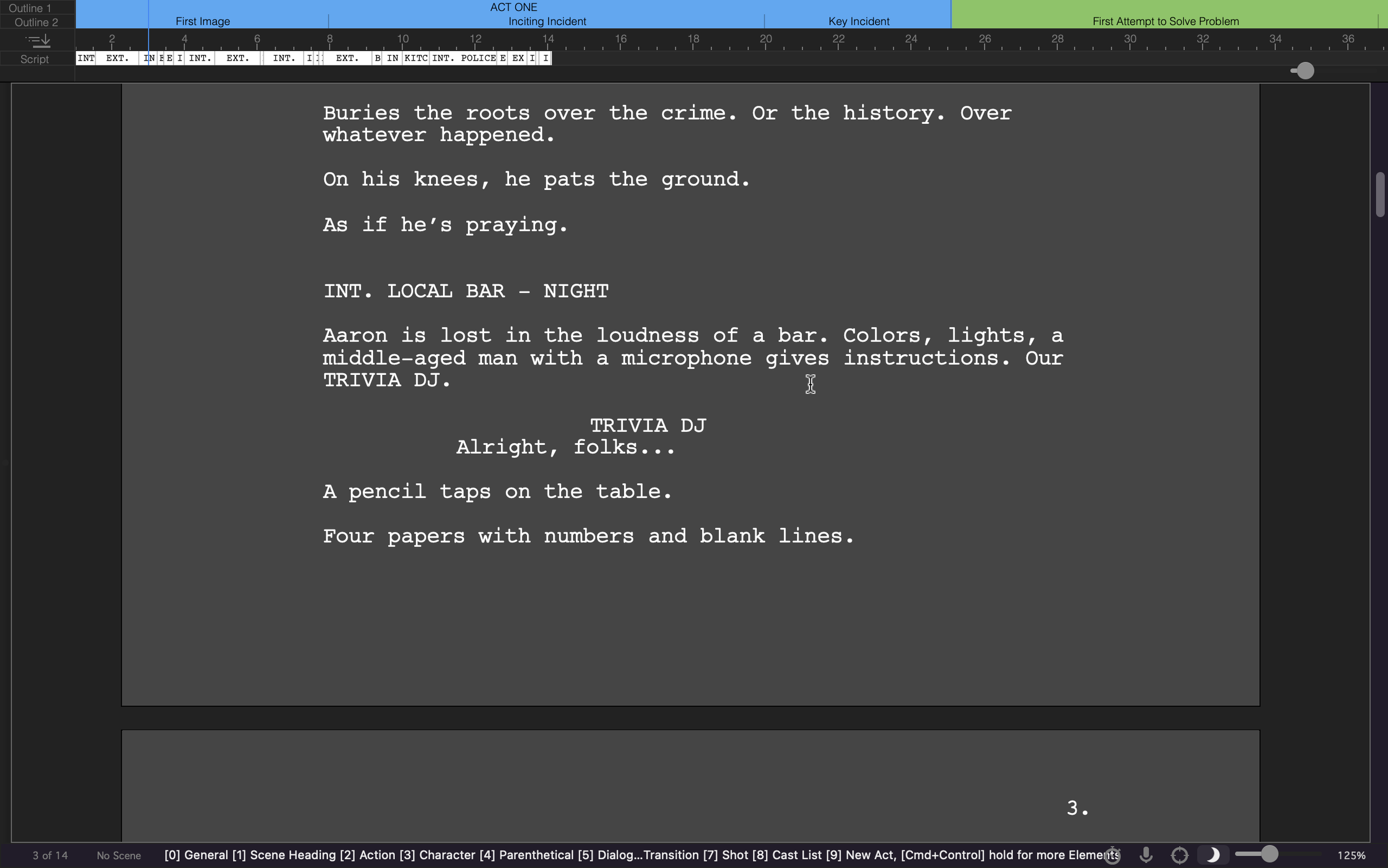 Rough Draft written by Alison Rocket Ross using Final Draft Screenwriting Software