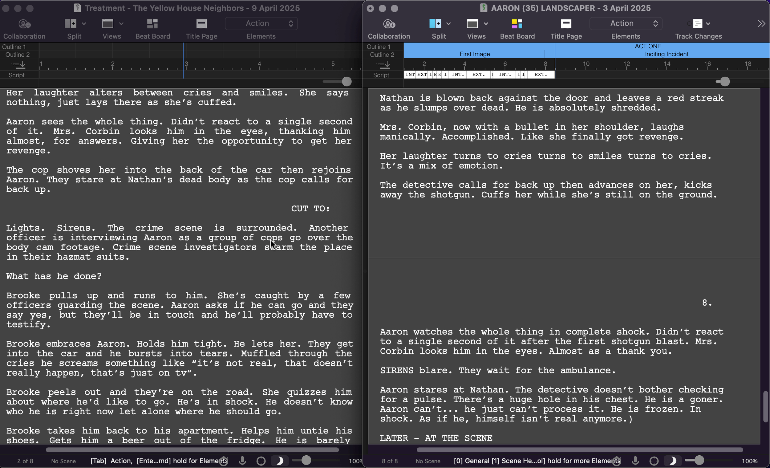 Treatment to script by Alison Rocket Ross using Final Draft Screenwriting Software