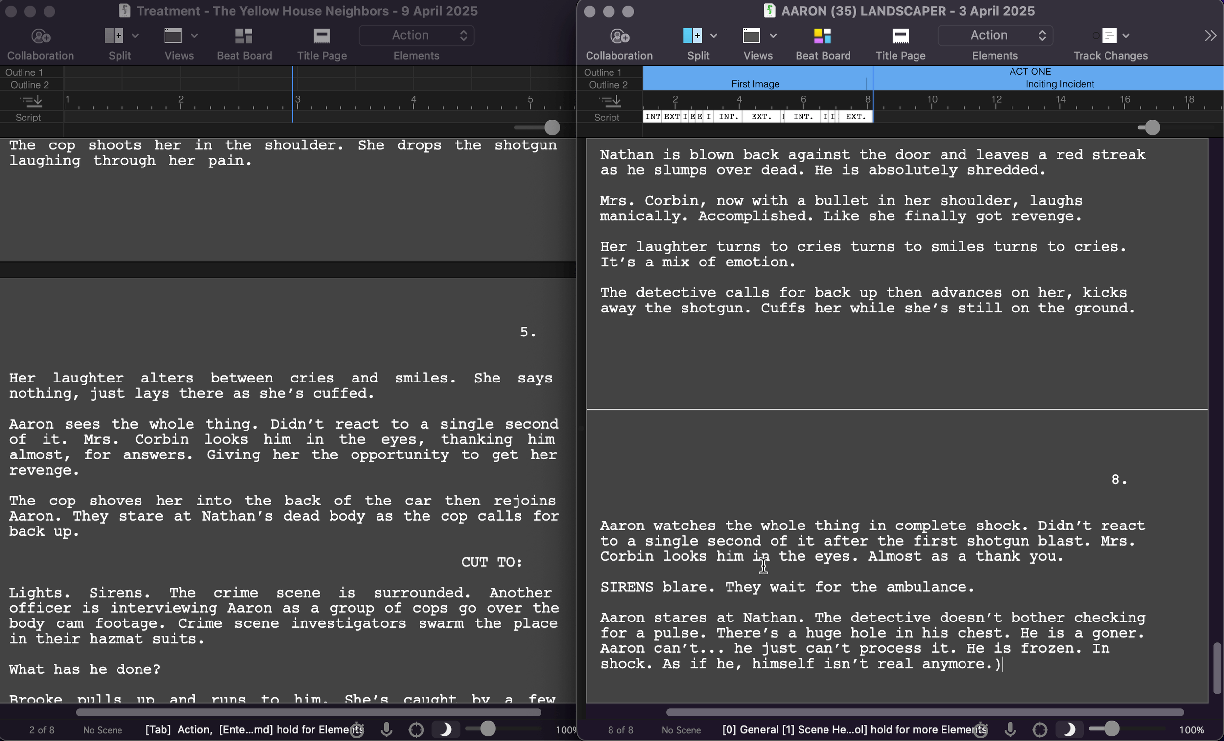Treatment to script by Alison Rocket Ross using Final Draft Screenwriting Software