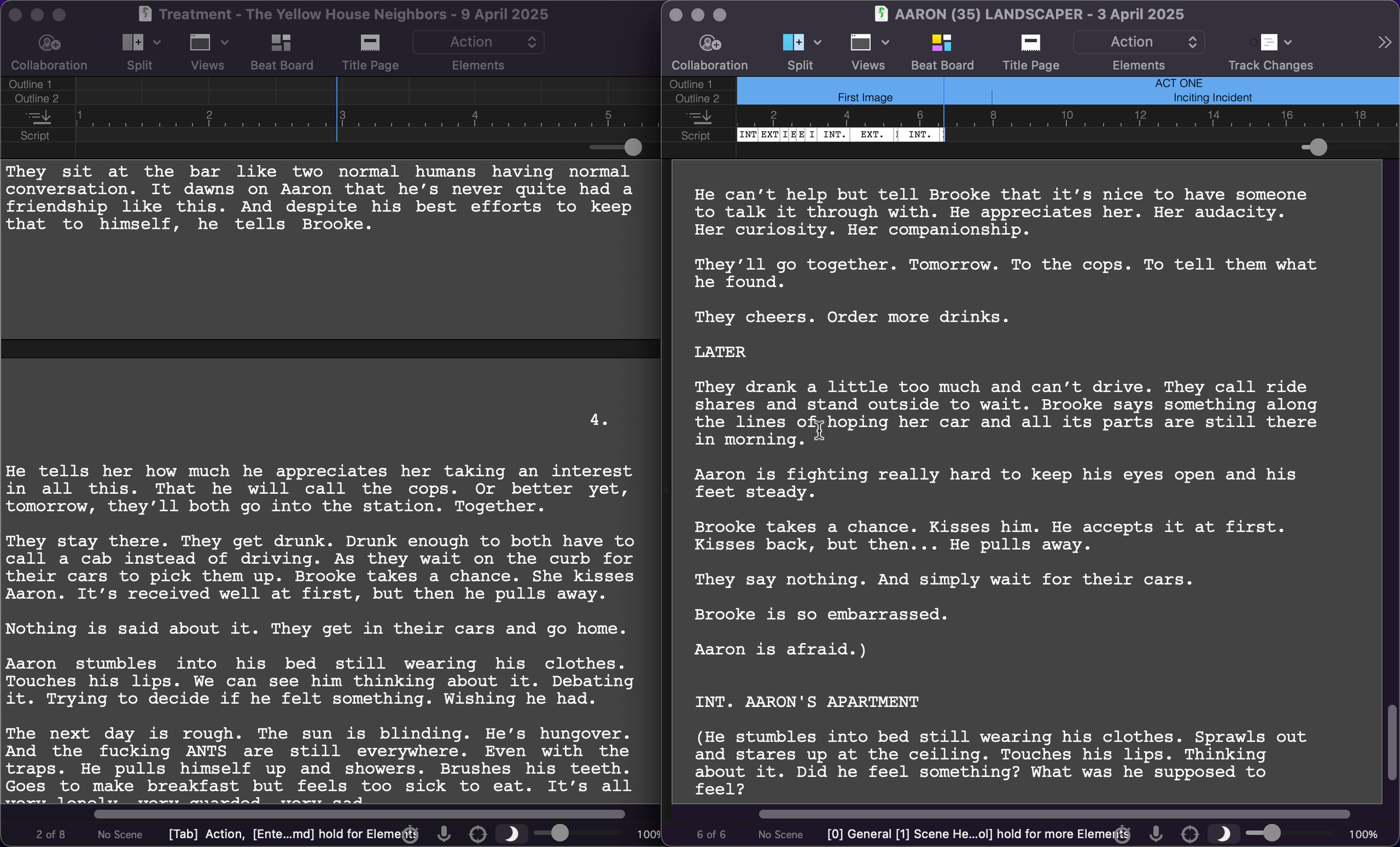 Treatment to script by Alison Rocket Ross using Final Draft Screenwriting Software