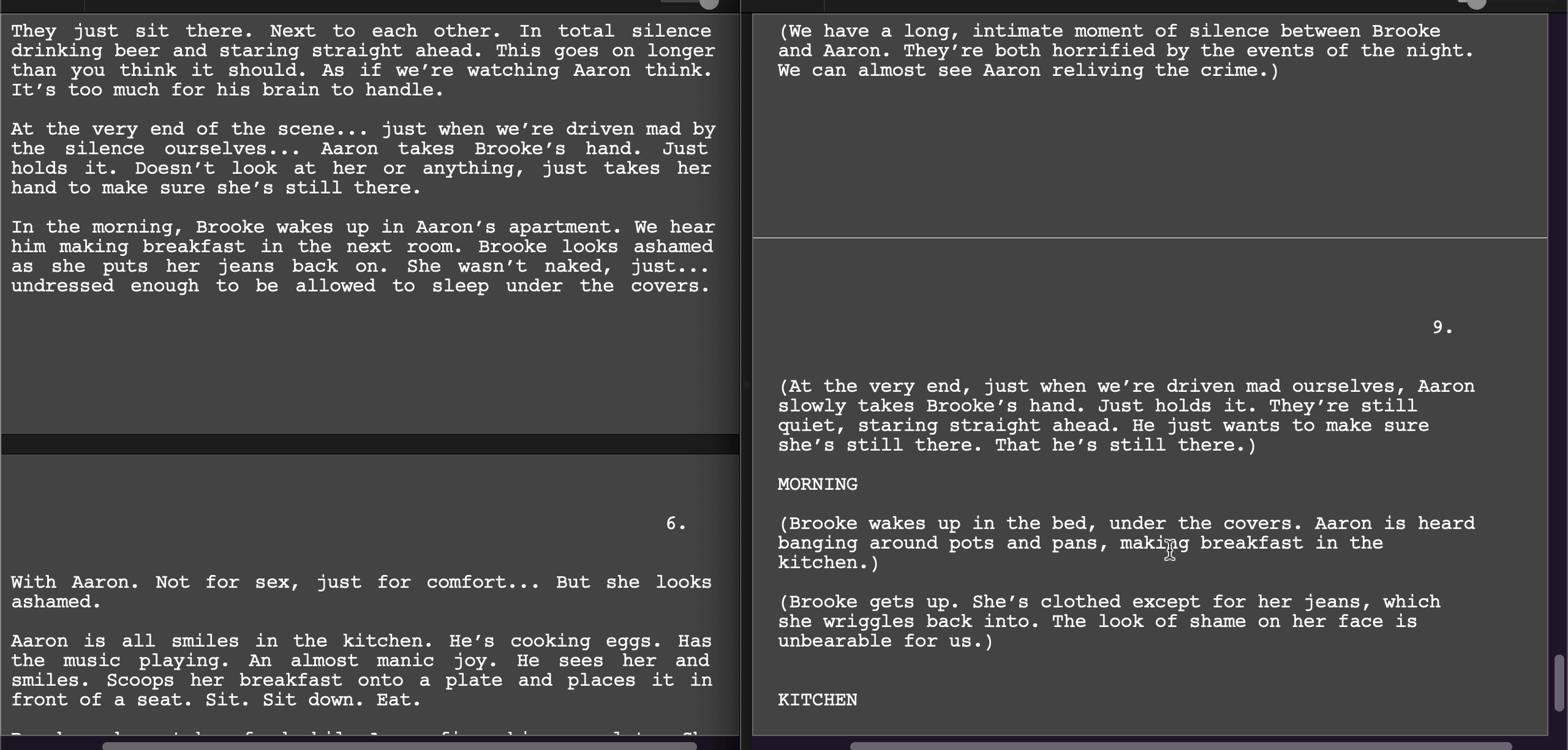Treatment to script by Alison Rocket Ross using Final Draft Screenwriting Software