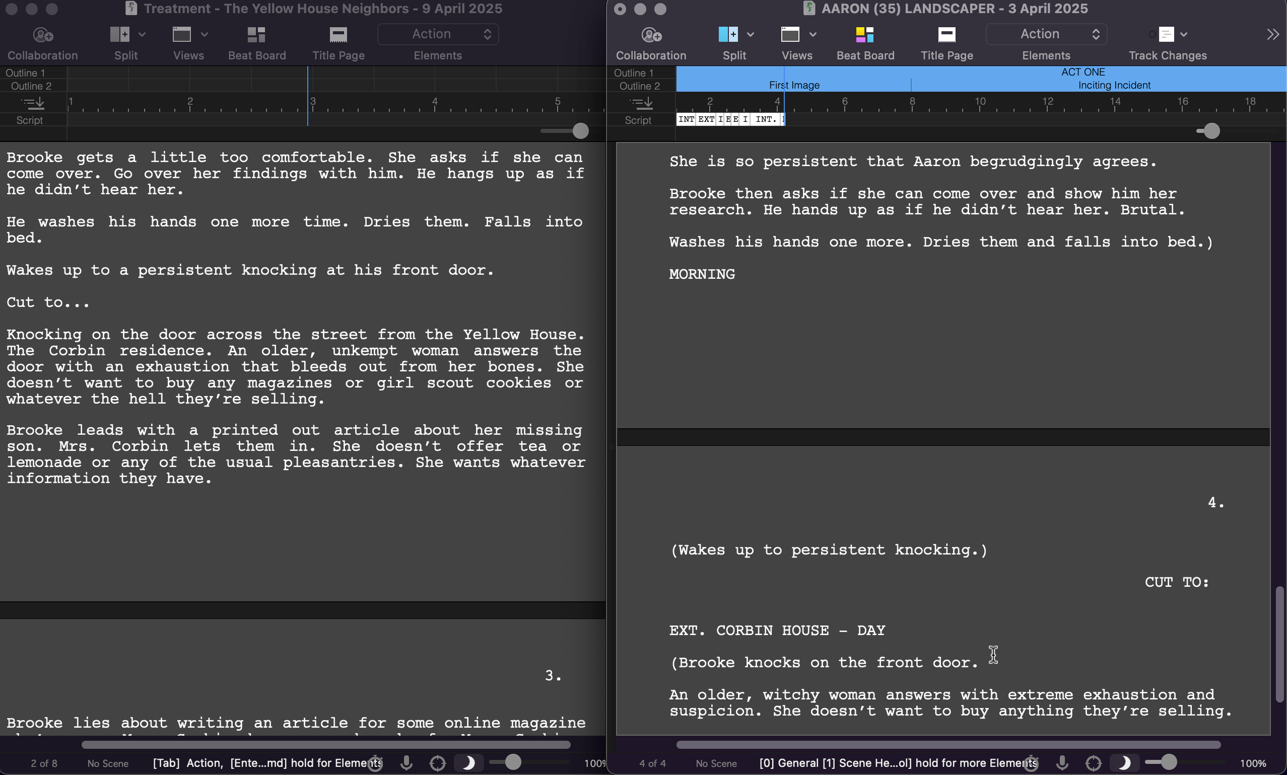 Treatment to script by Alison Rocket Ross using Final Draft Screenwriting Software