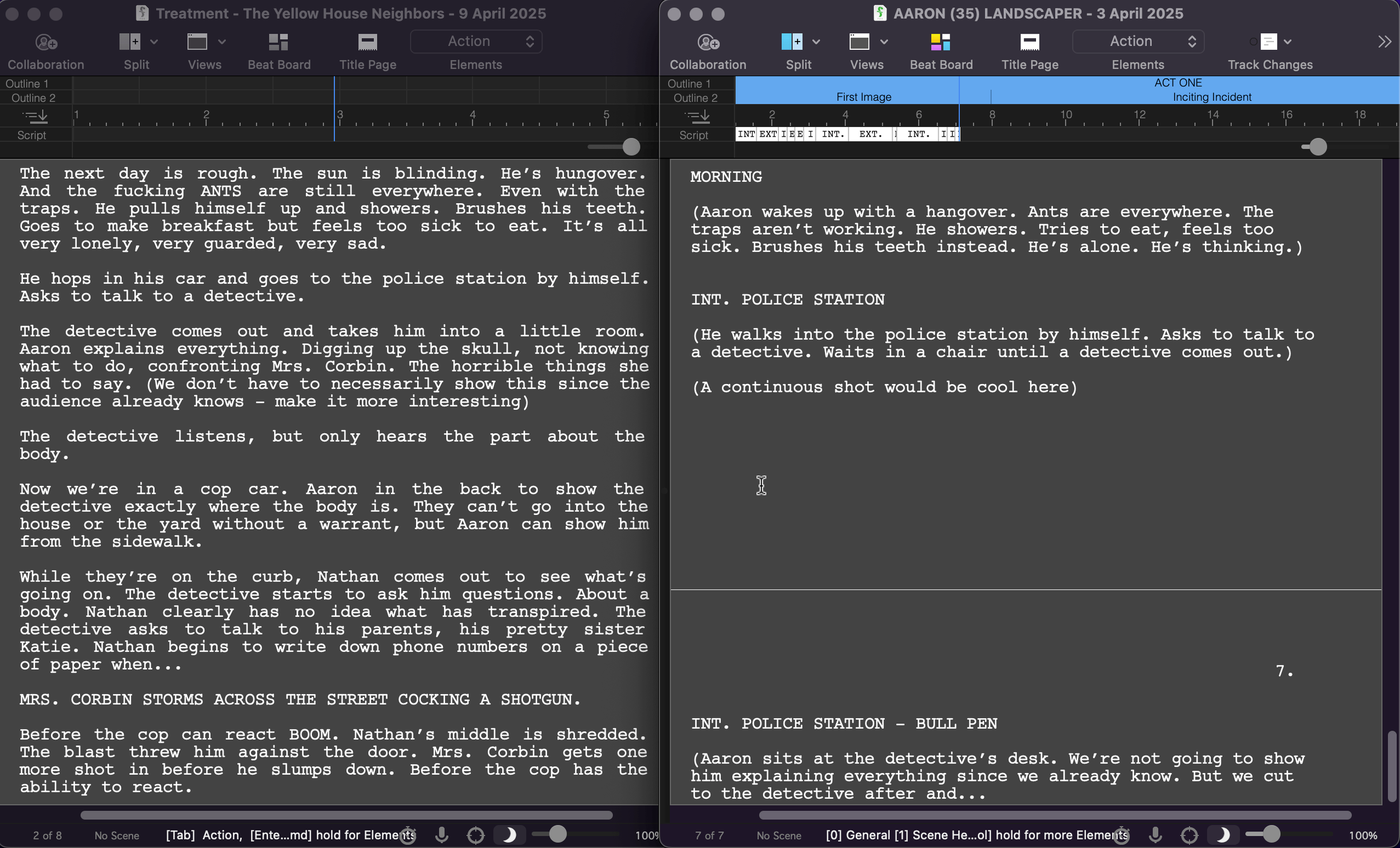 Treatment to script by Alison Rocket Ross using Final Draft Screenwriting Software