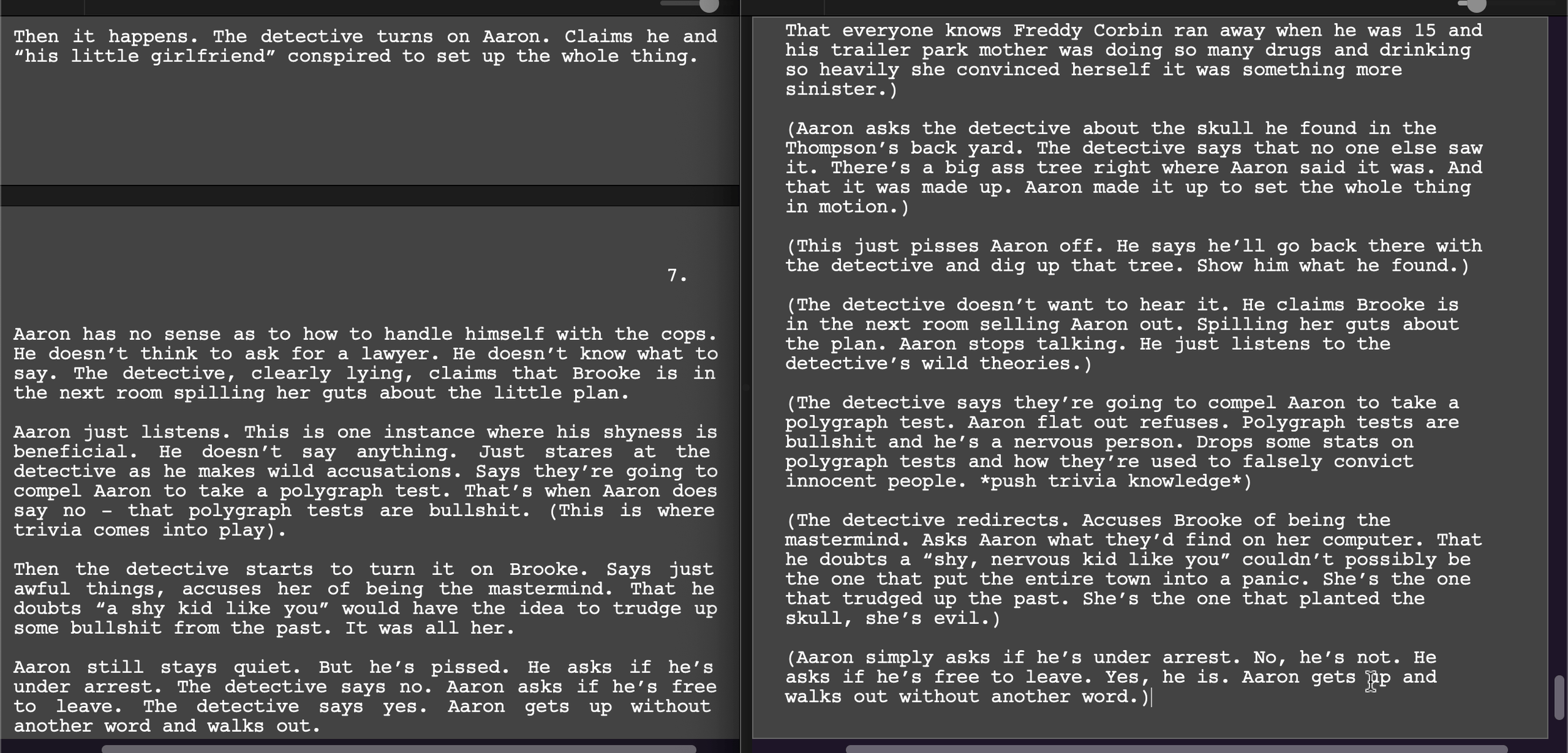 Treatment to script by Alison Rocket Ross using Final Draft Screenwriting Software