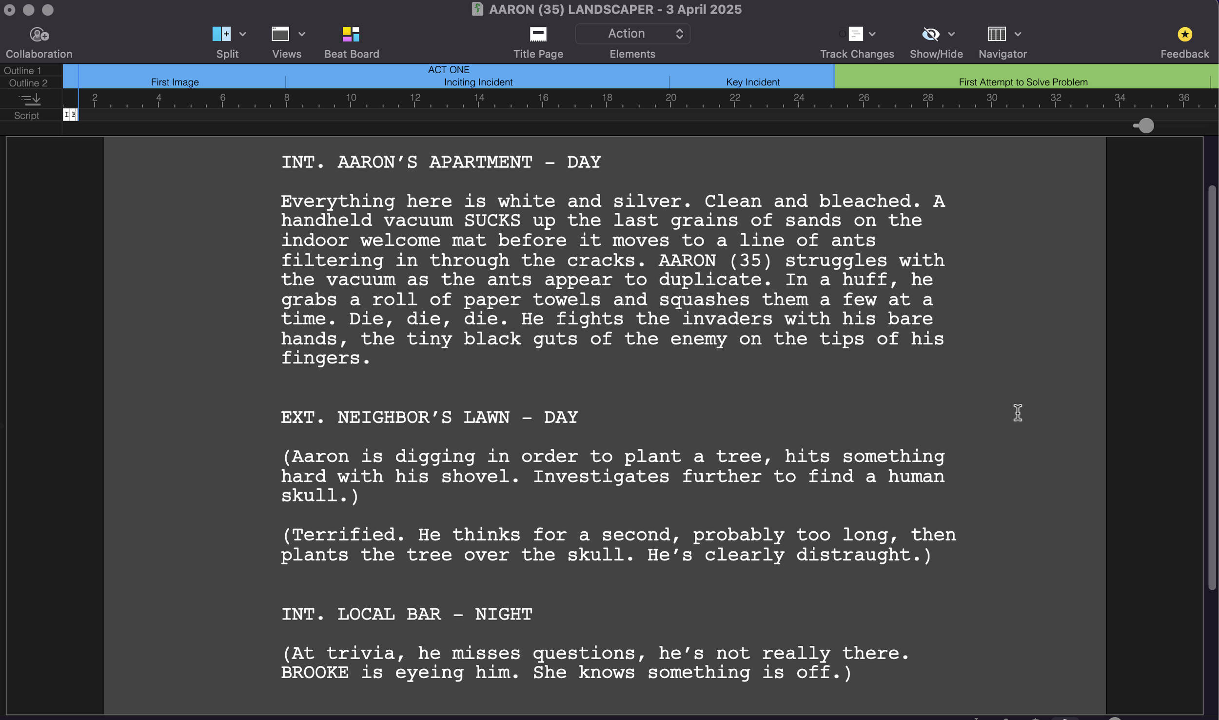 Scene One Created using Final Draft Screenwriting Software