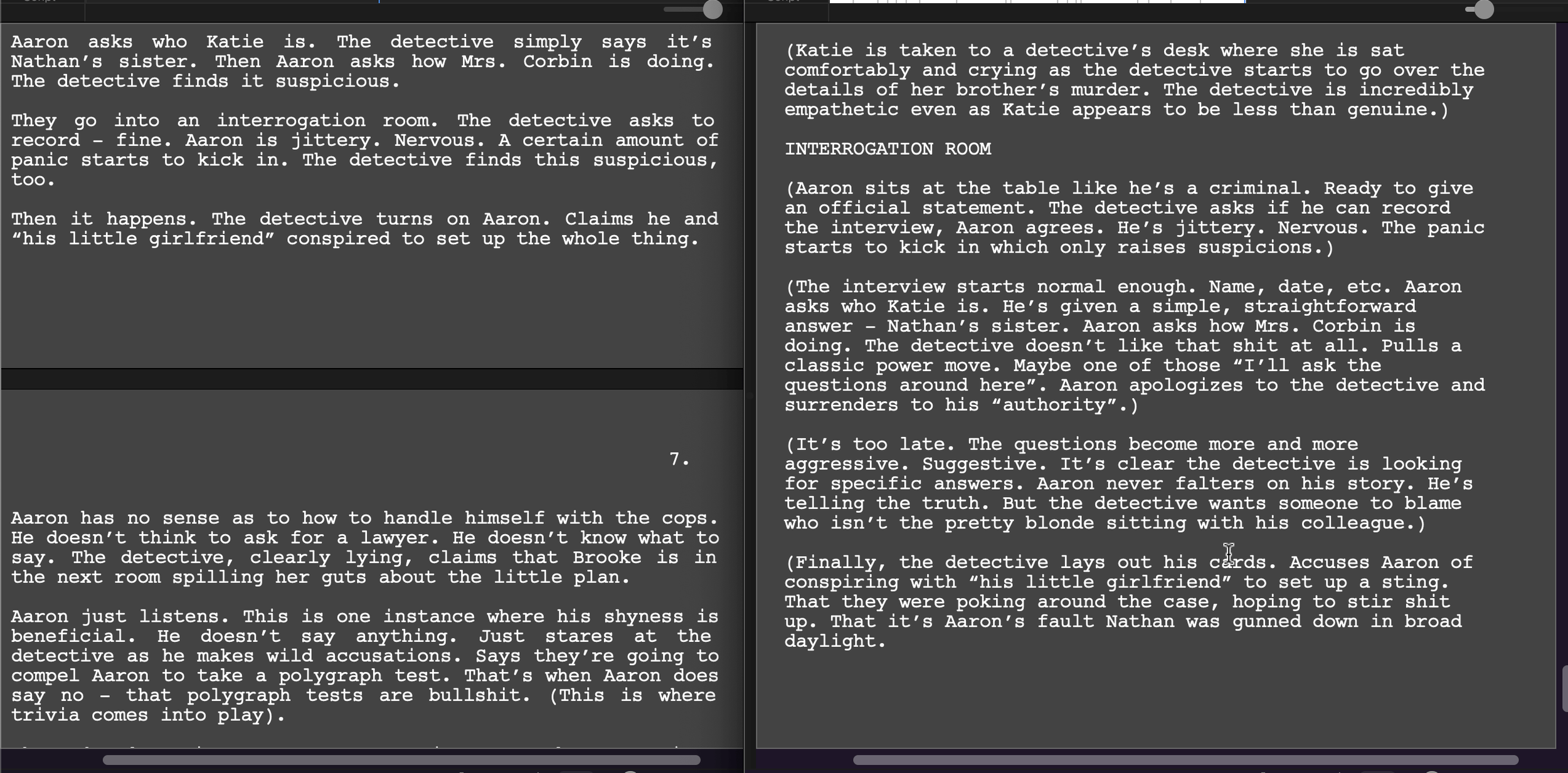 Treatment to script by Alison Rocket Ross using Final Draft Screenwriting Software