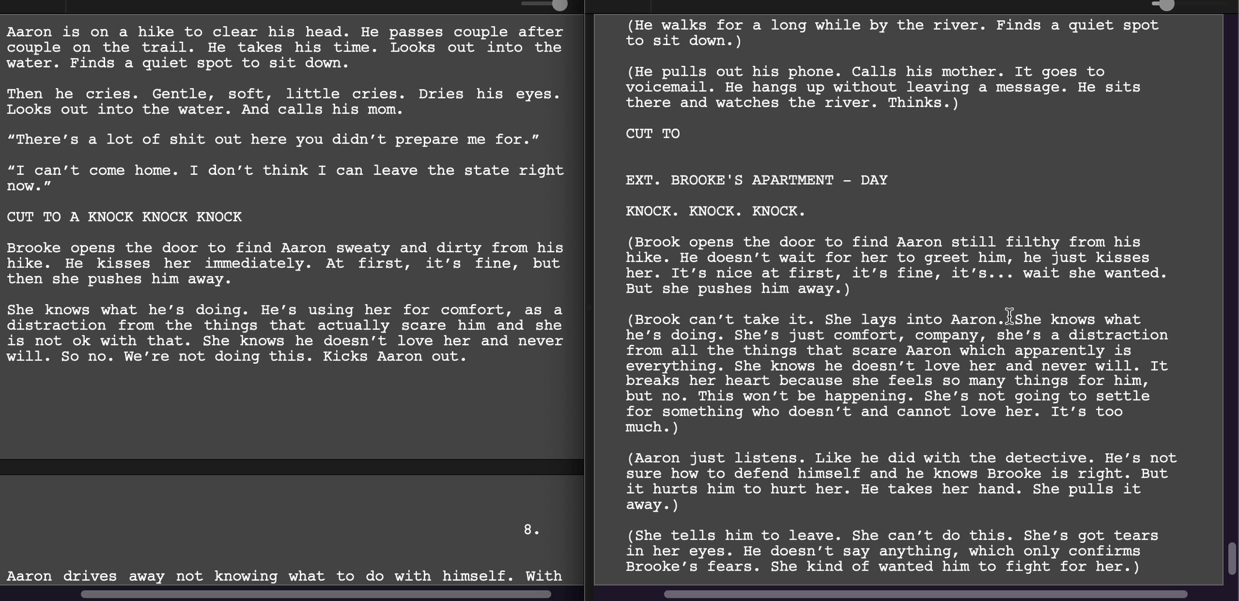 Treatment to script by Alison Rocket Ross using Final Draft Screenwriting Software