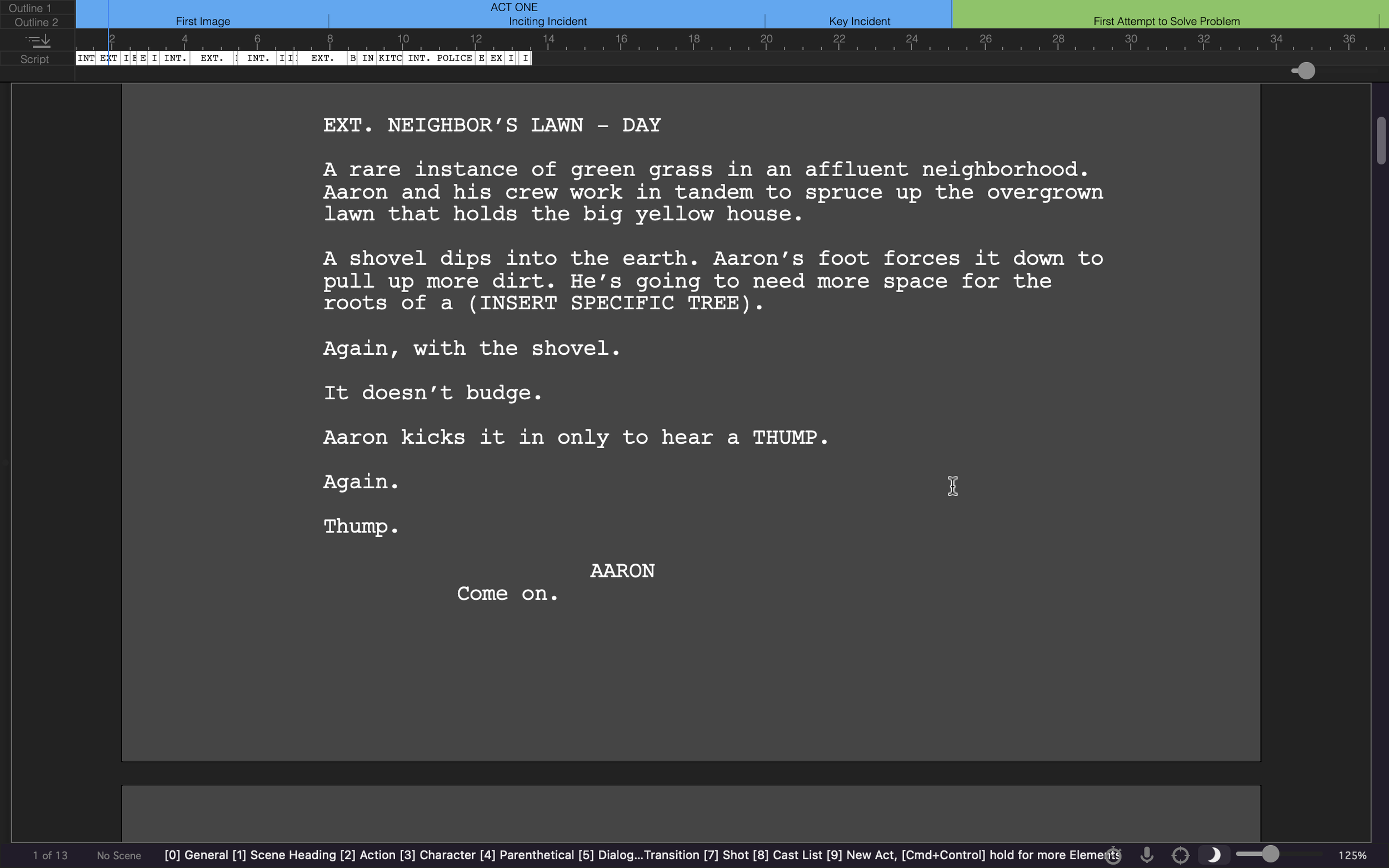 Rough Draft written by Alison Rocket Ross using Final Draft Screenwriting Software