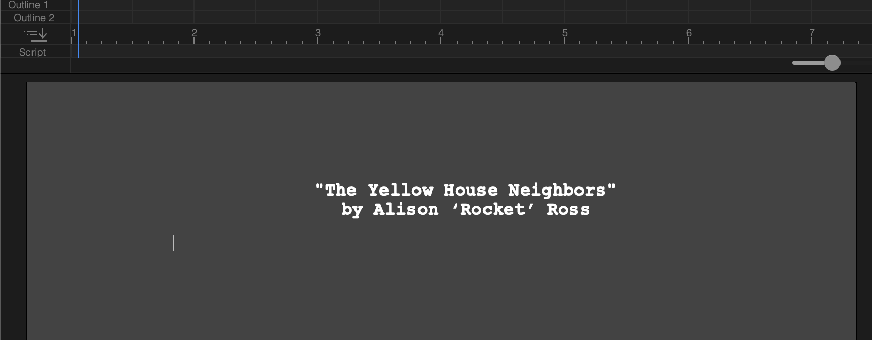 Title of treatment created with Final Draft Screenwriting Software