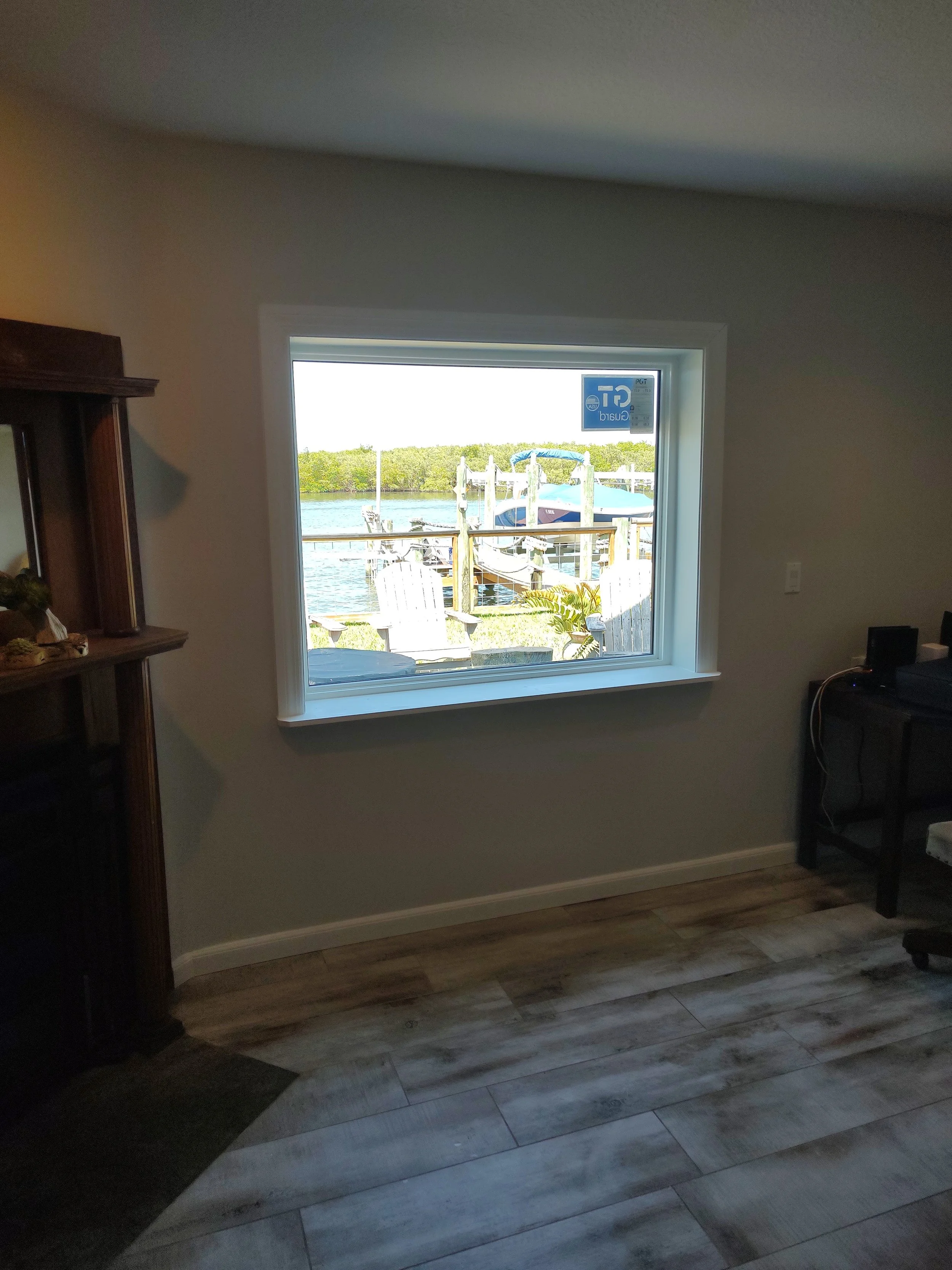 Converted a French door into an impact window installation