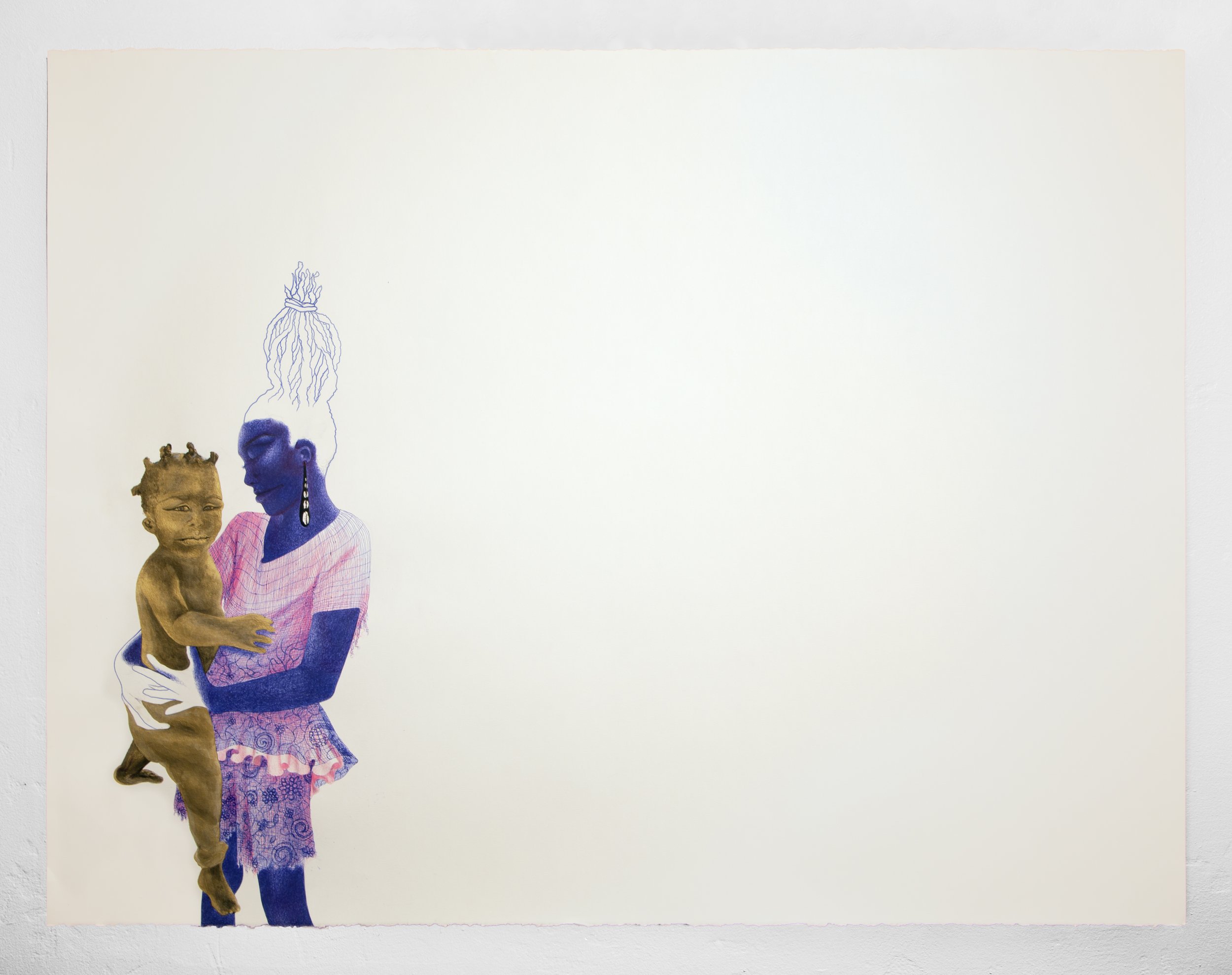 Hoist Me Up is a drawing by the contemporary artist, Atisha Fordyce.
Ballpoint pen, pencil, colored pencil on heavyweight paper
50 x 38 in
2017