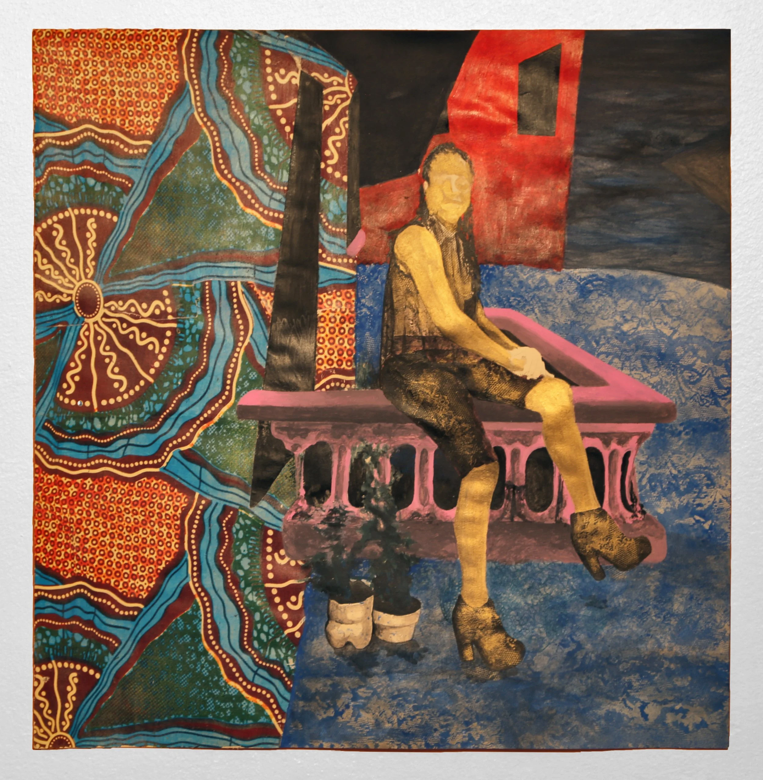Paulette is a painting by the contemporary artist, Atisha Fordyce.
Inkjet print, acrylic paint, watercolor on heavyweight paper
18 x 17 in
2017