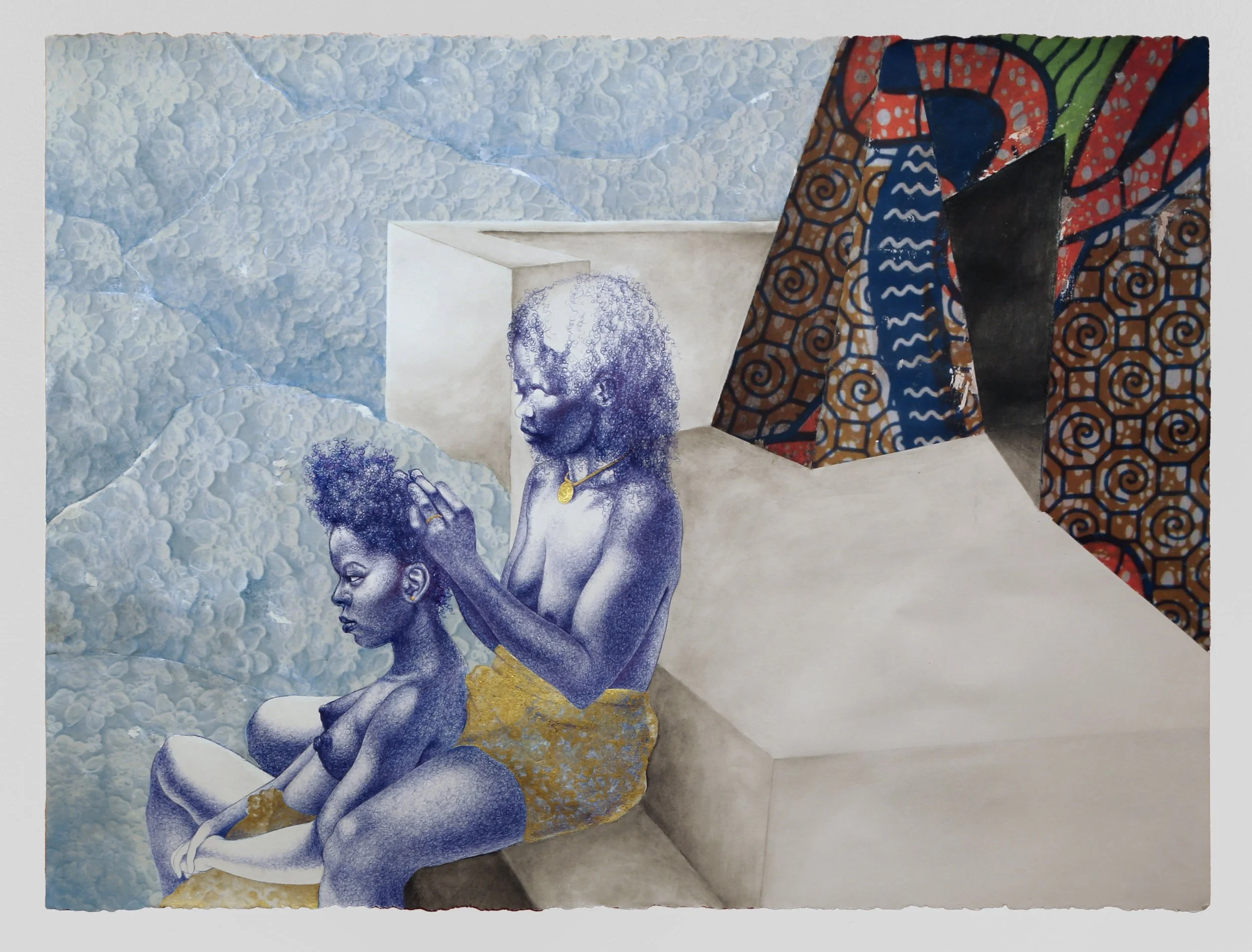 Two Big Plaits is a drawing by the contemporary artist, Atisha Fordyce.
Inkjet print, acrylic, pen and watercolor on heavyweight paper
24 x 18
2016