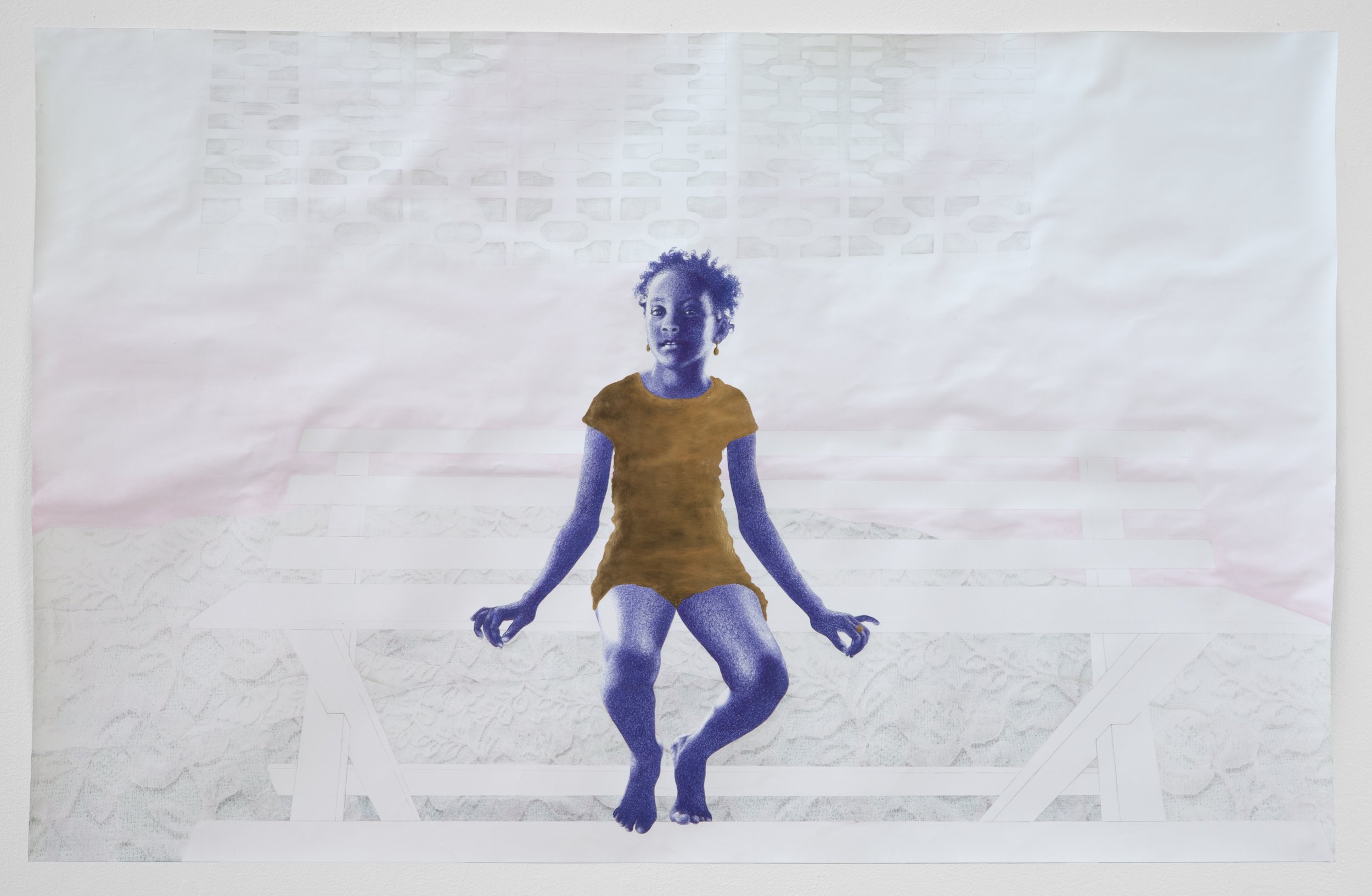 The Bench is a drawing by the contemporary artist, Atisha Fordyce.
Ballpoint pen, ink on paper
56 x 36 in
2016