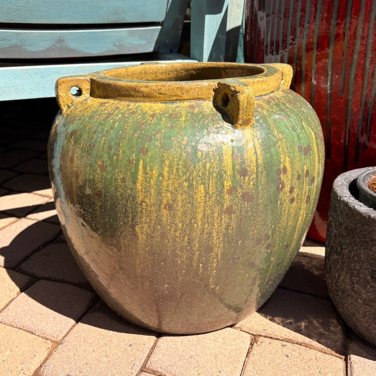 Green Olive Jar - $225  //  16" H x 19" W