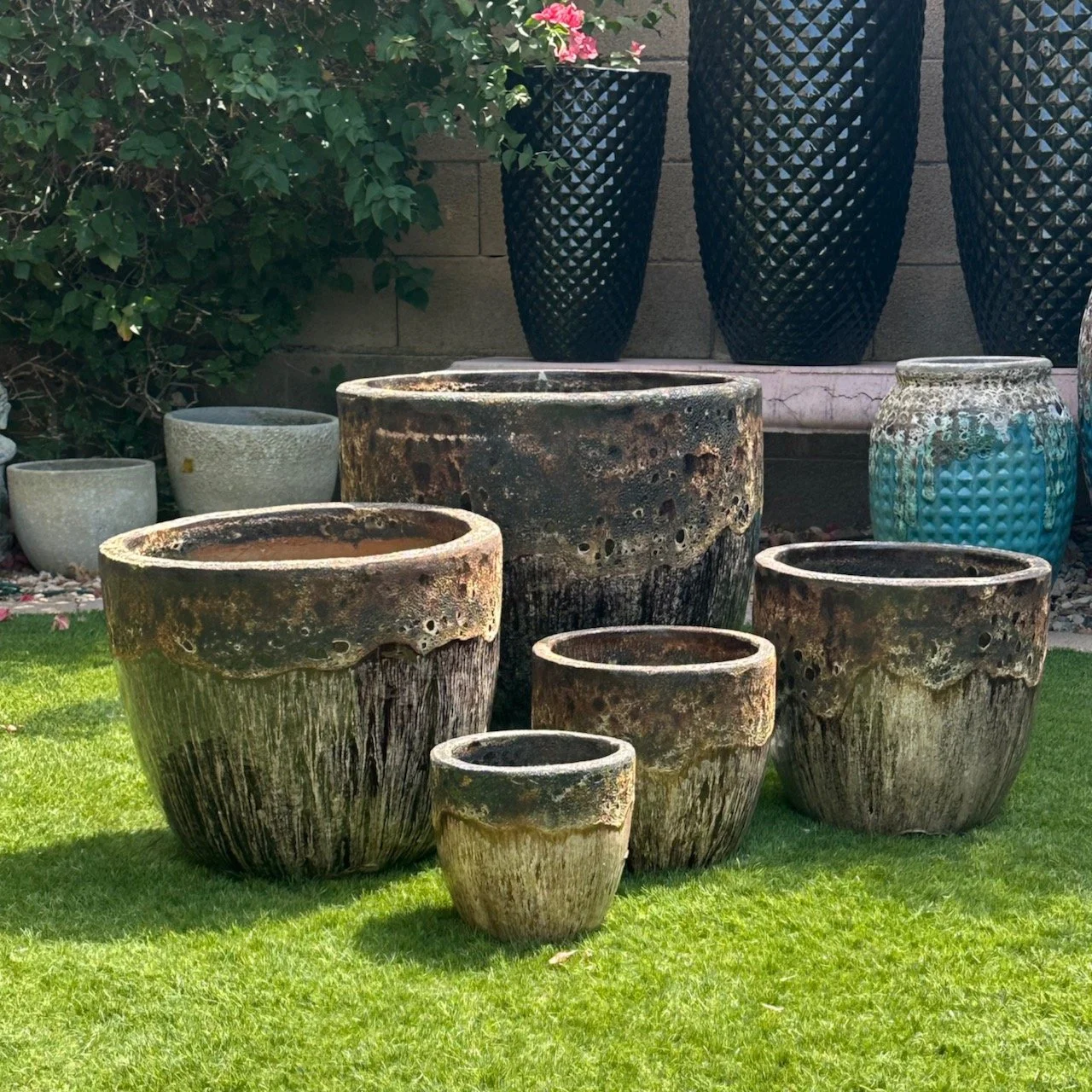 5pc set - $550 - Falling Brown Pottery (WSB-5P)  //  8” x 8.5” - $25  //
10” x 11.5” - $50  //
12” x 14.5” - $75  //
16” x 19” - $175  //
20” x 23” - $300